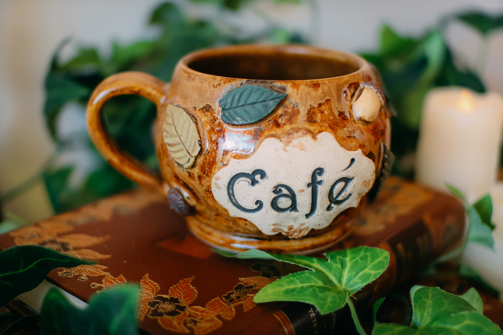 Grande tasse chaudron en grès « Café »