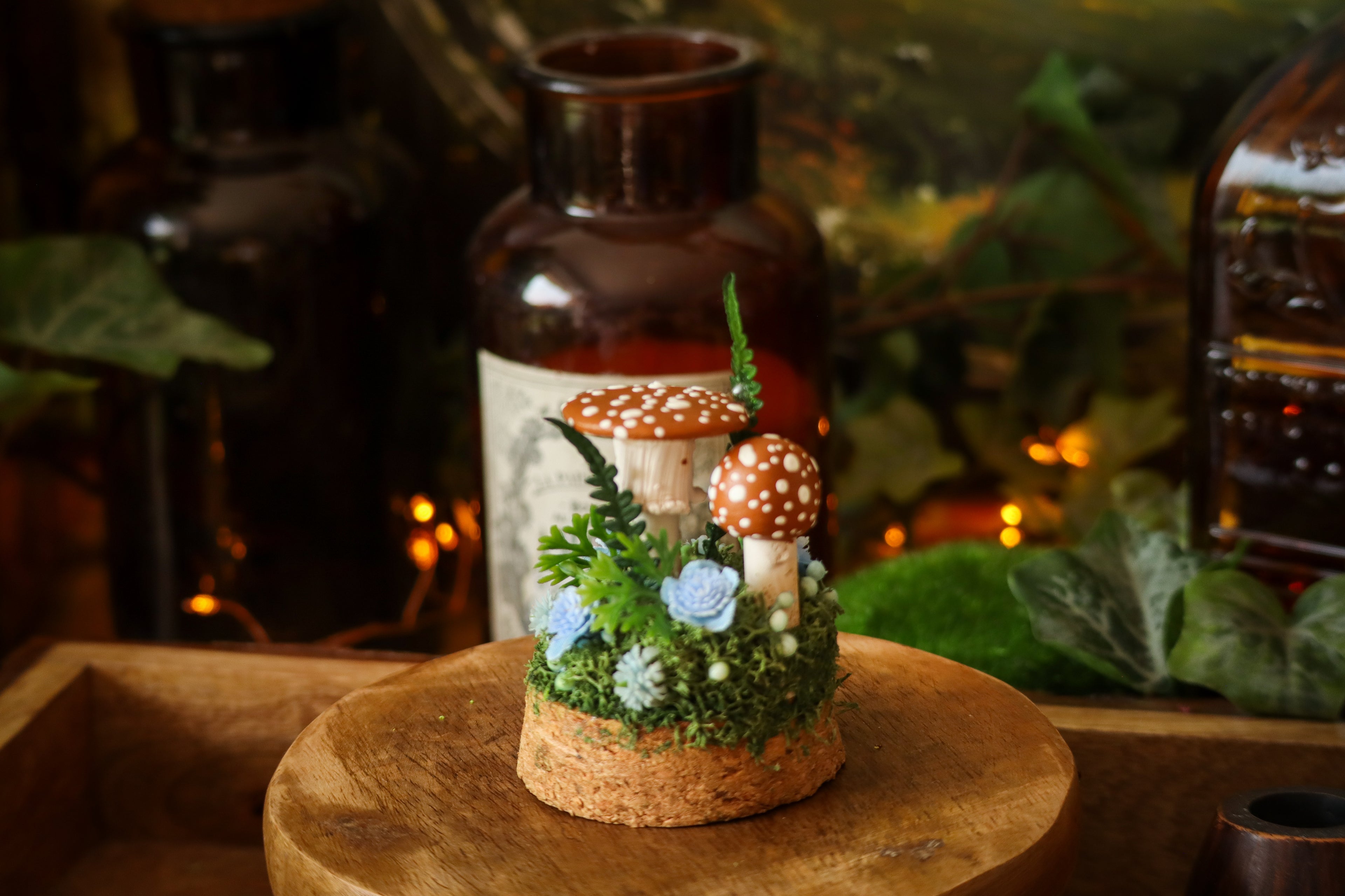 Mini-cloche aux amanites « Écrin de forêt »