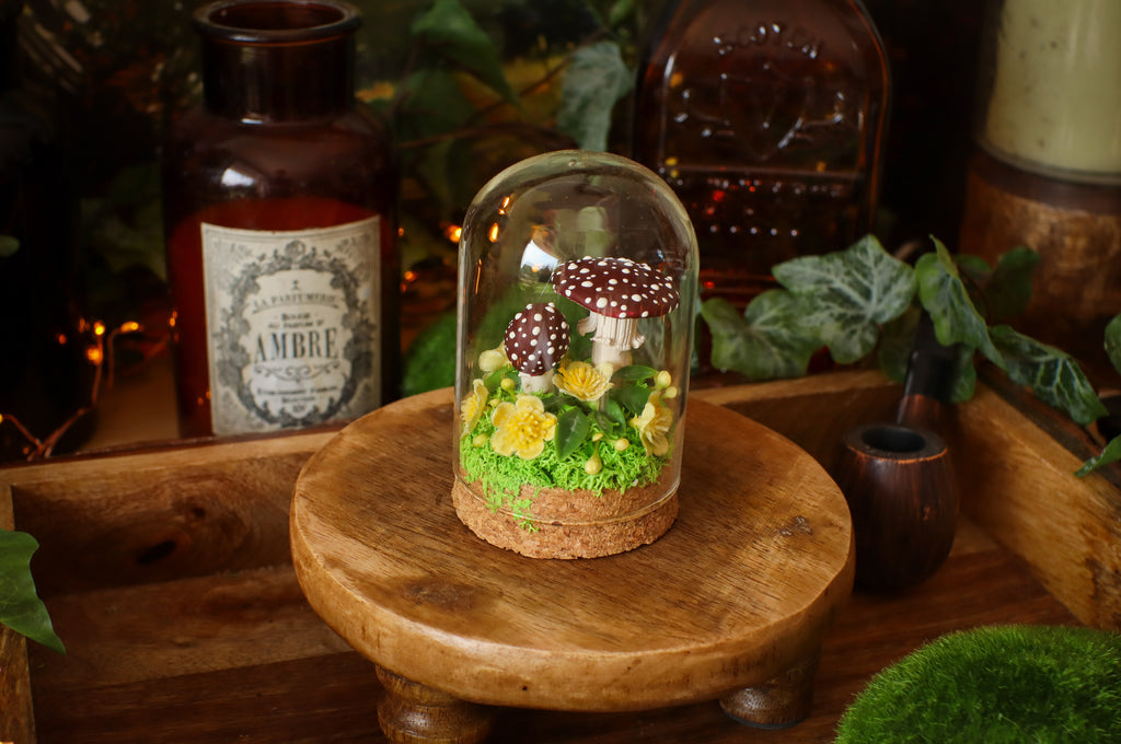 Mini-cloche aux amanites « Écrin de forêt »