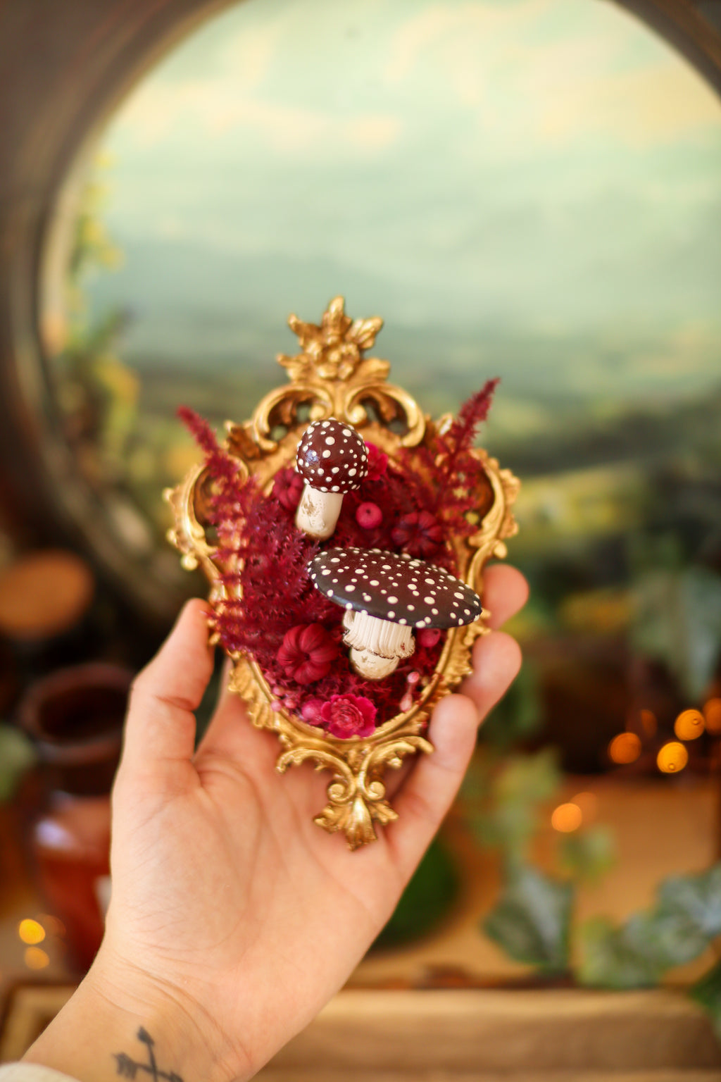 Petit cadre baroque Darcy ambiance Ombralis/bordeaux