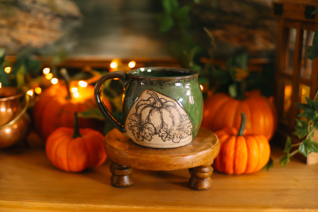 Petite tasse en grès style apothicaire  « Trésor d'automne »