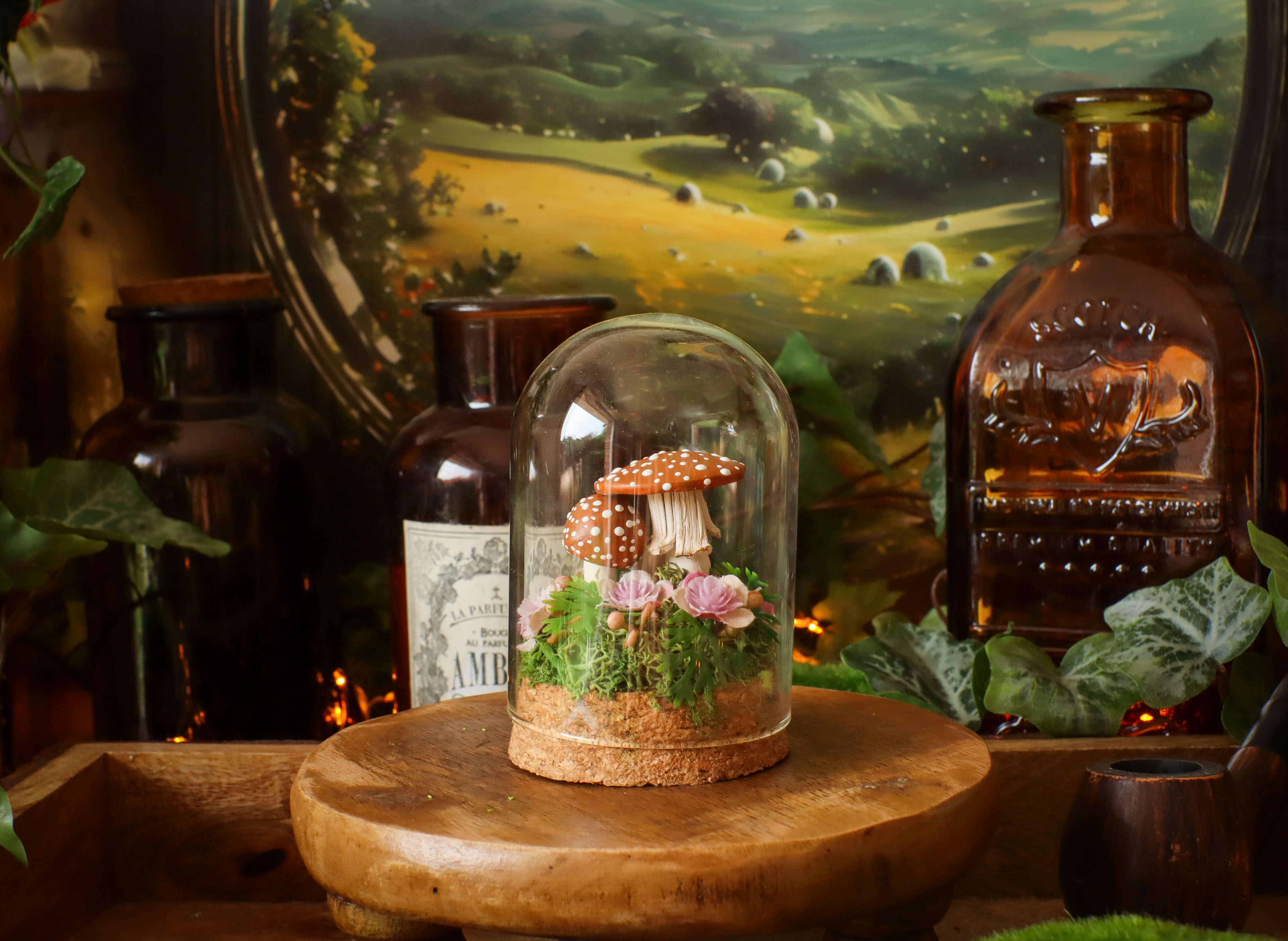 Mini-cloche aux amanites « Écrin de forêt »