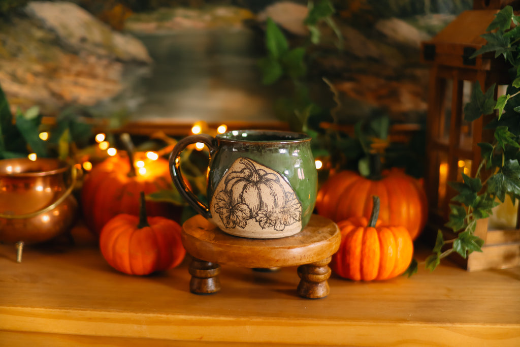 Petite tasse en grès style apothicaire  « Trésor d'automne »