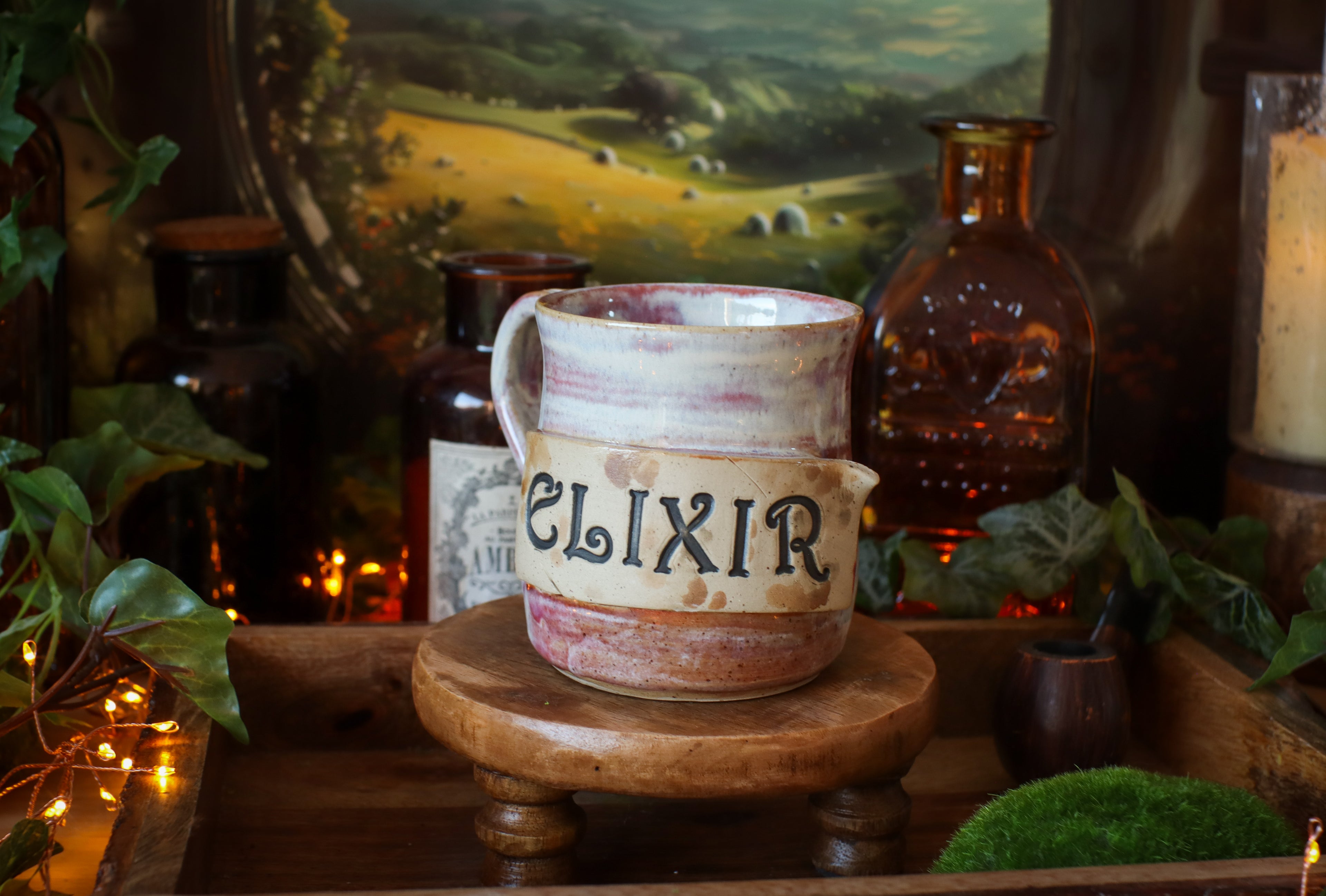 Tasse en grès style apothicaire « Élixir »