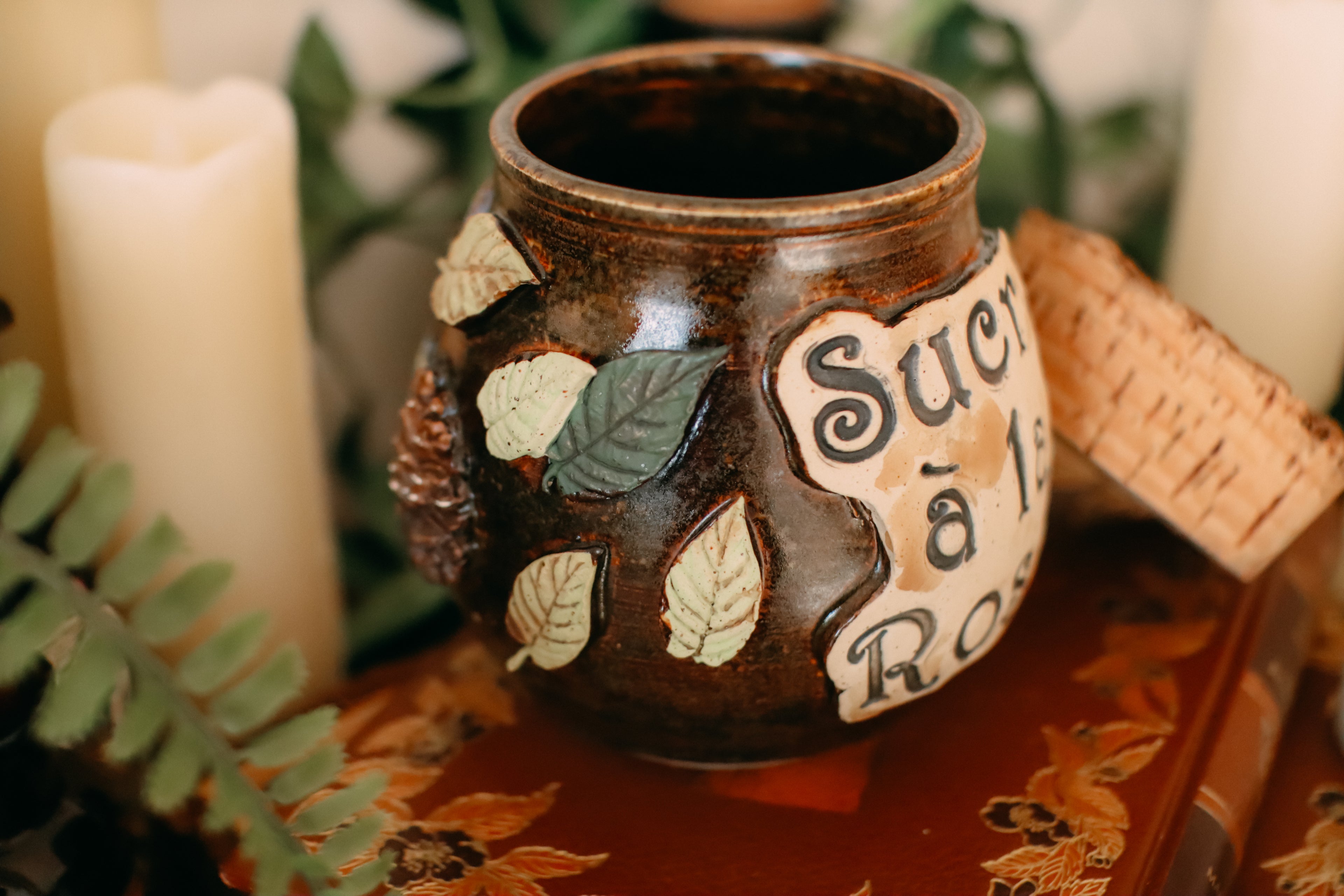 Pot pour cuisine style apothicaire « Sucre à la rose » en grès