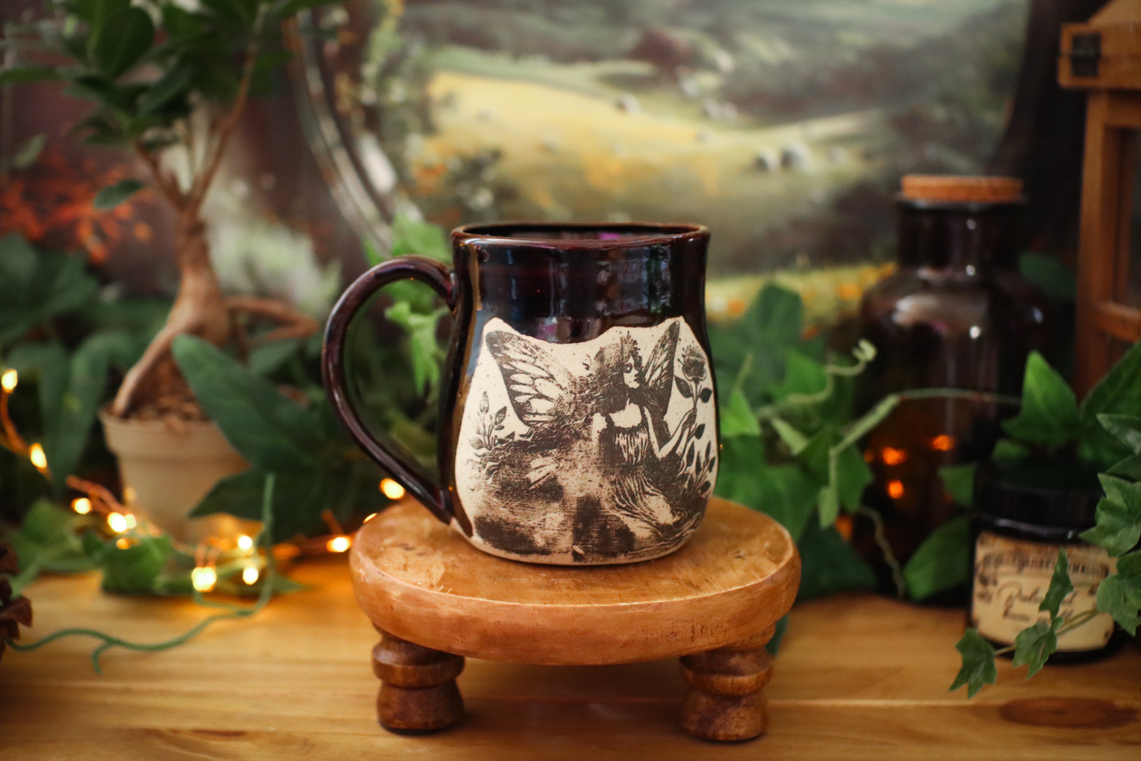 Grande tasse en grès « fée des fleurs »