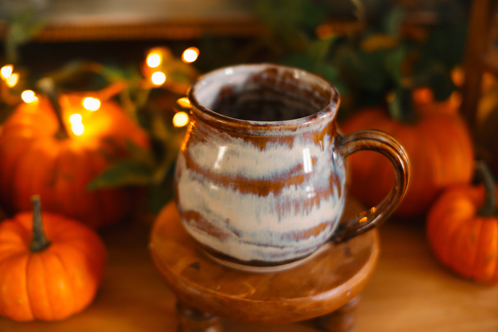 Petite tasse en grès style apothicaire  « Douceur automnale »