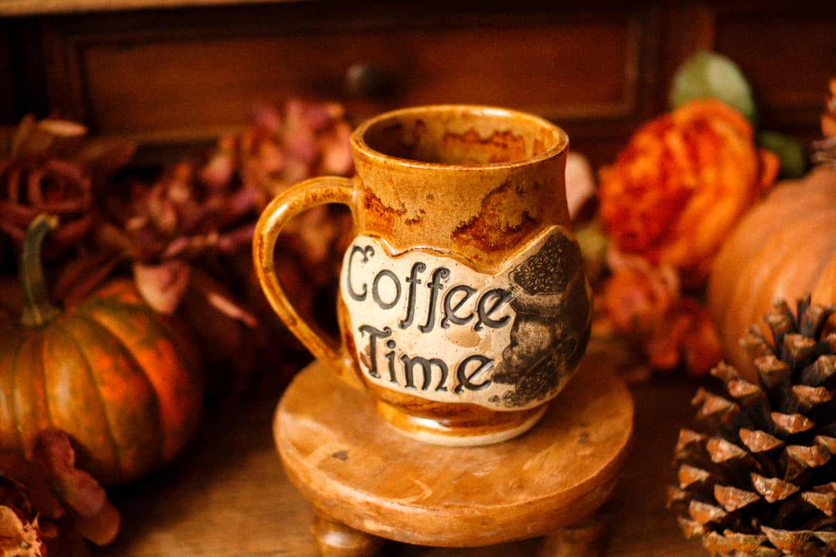 Tasse en grès style apothicaire  « Coffee Time »
