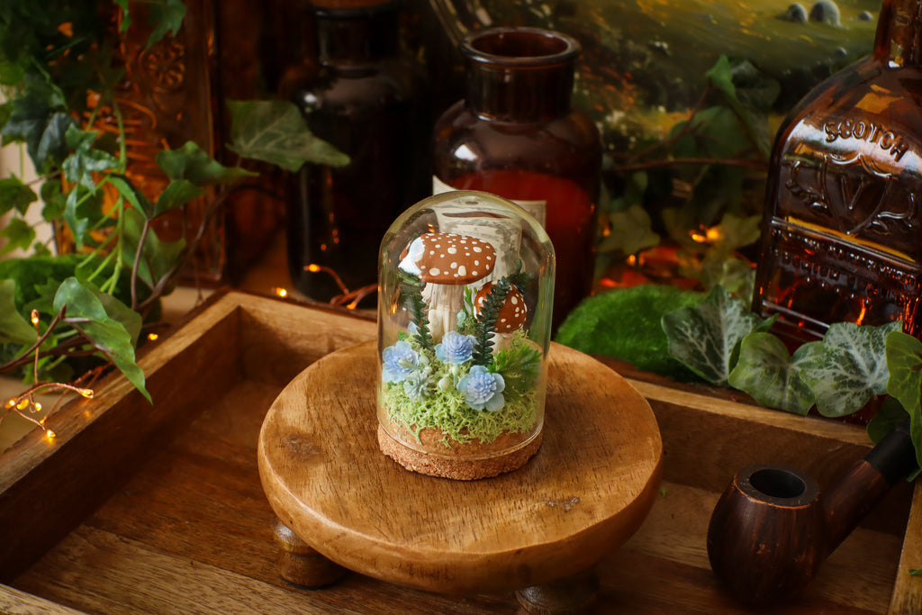 Mini-cloche aux amanites « Écrin de forêt »