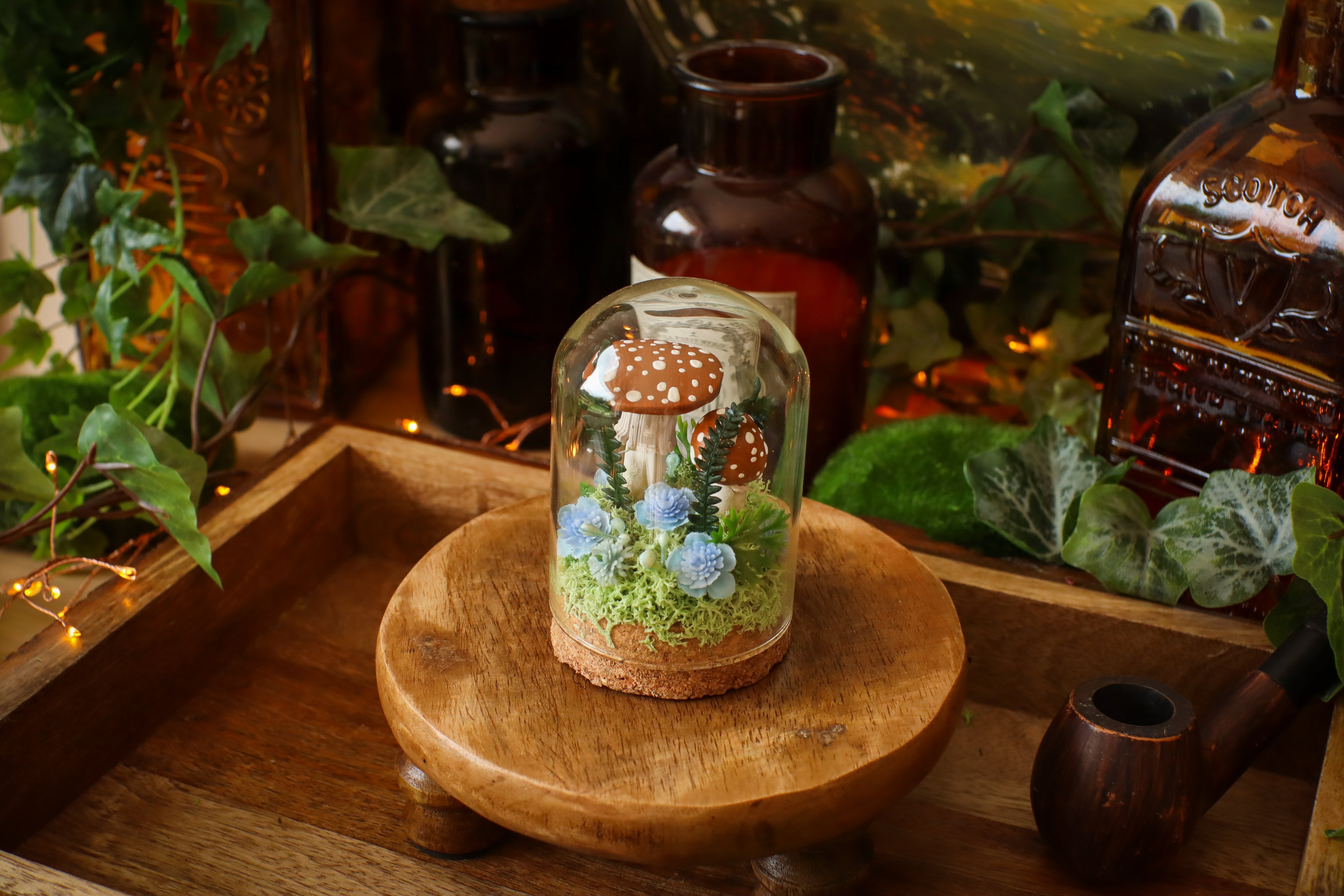 Mini-cloche aux amanites « Écrin de forêt »