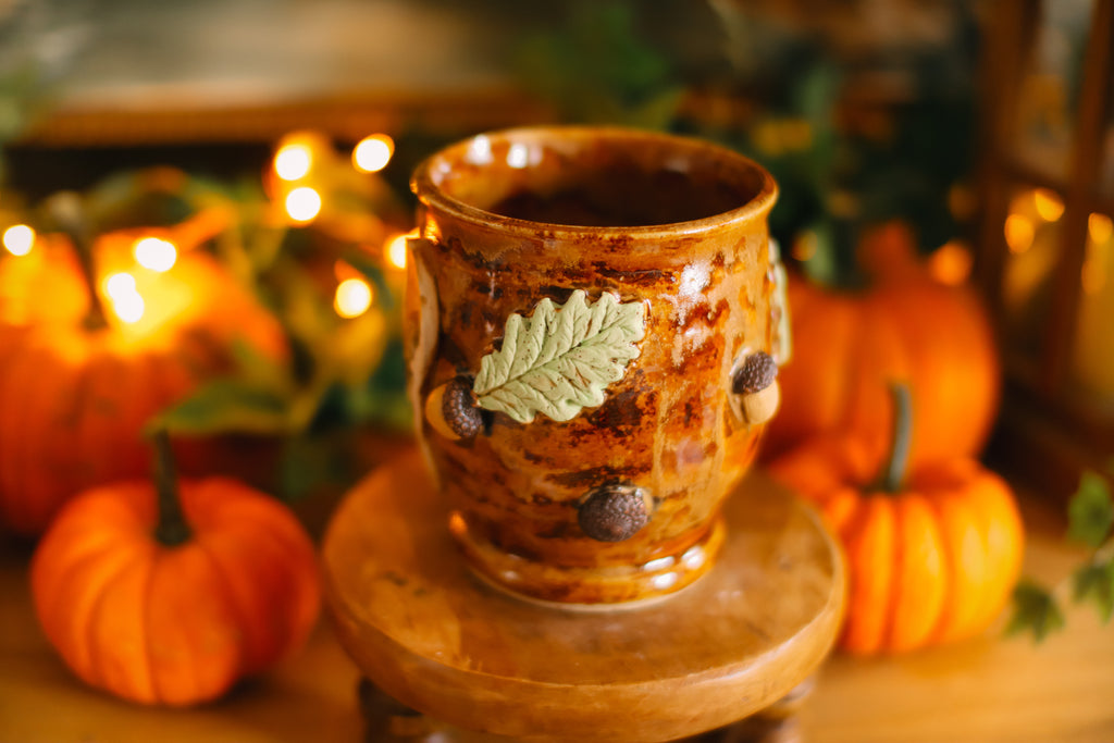 Élégante tasse en grès style apothicaire  « Thé de la forêt »