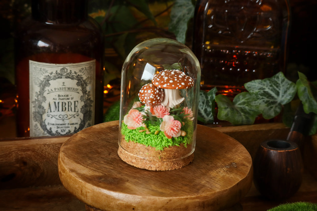 Mini-cloche aux amanites « Écrin de forêt »