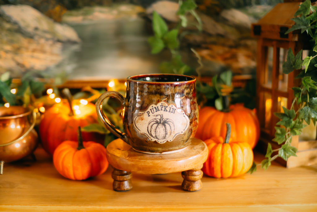 Élégante tasse en grès style apothicaire « PUMPKIN »