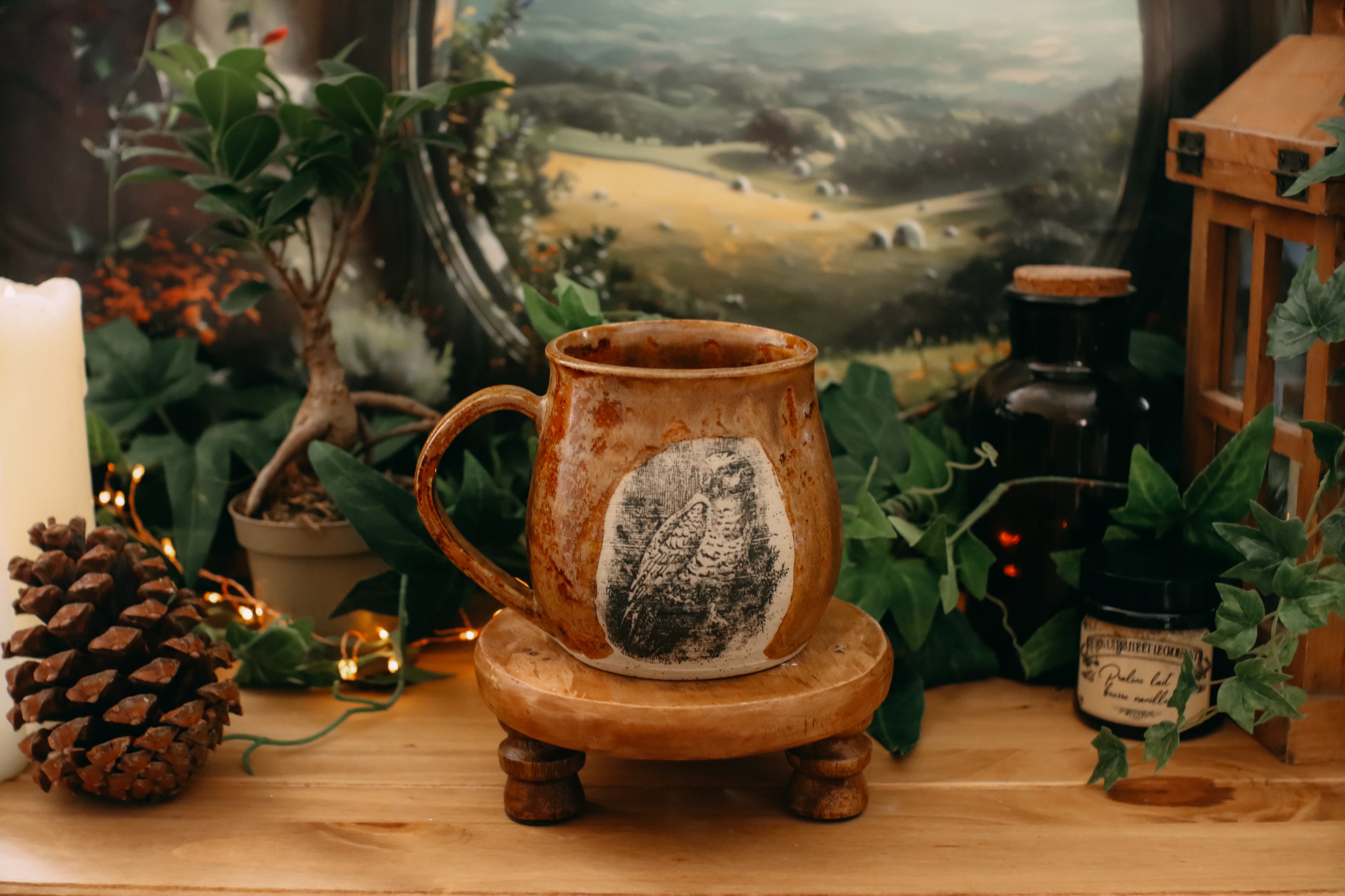 Grande tasse en grès « Gardienne de la nuit »