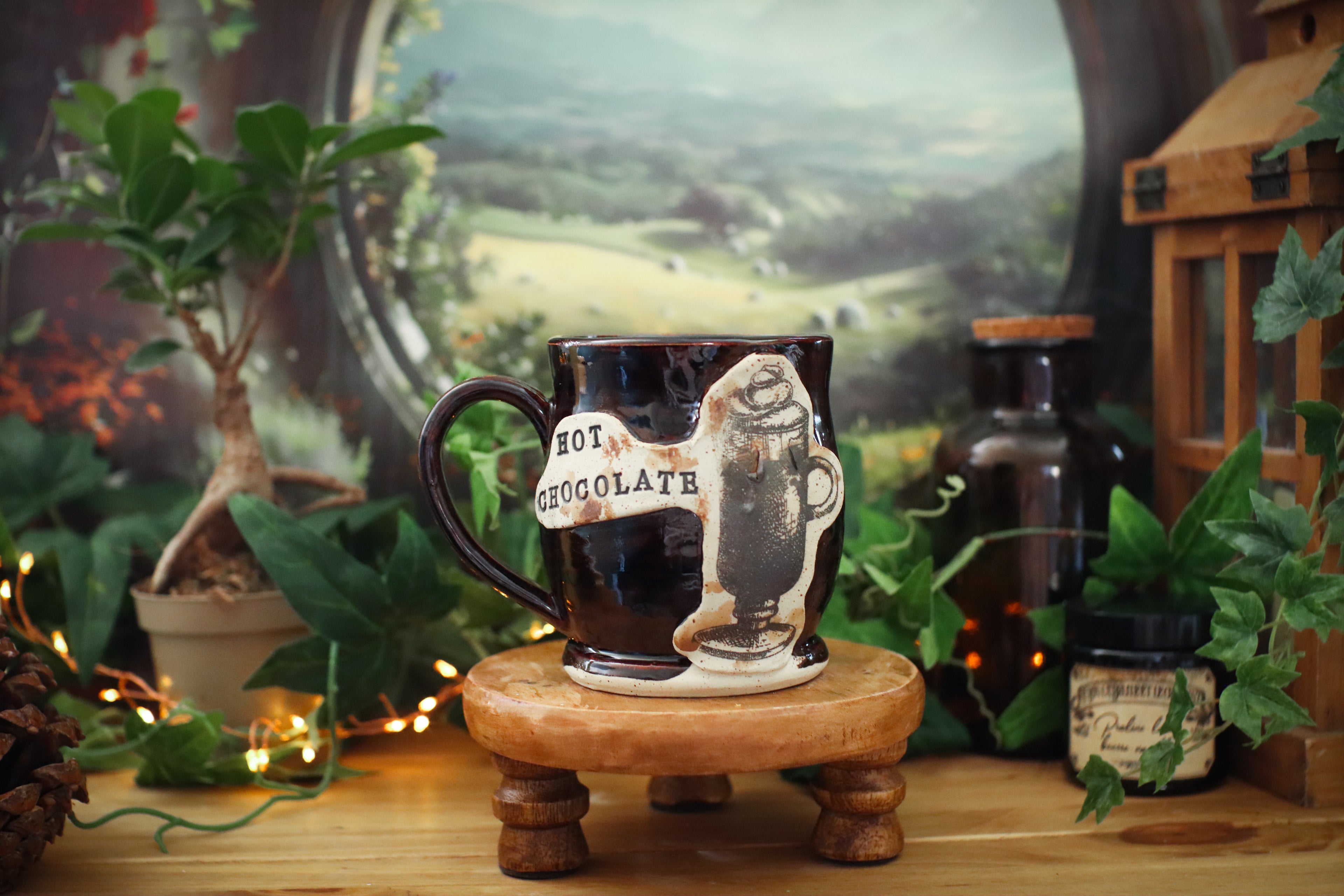 Tasse en grès style apothicaire  « Hot Chocolate »