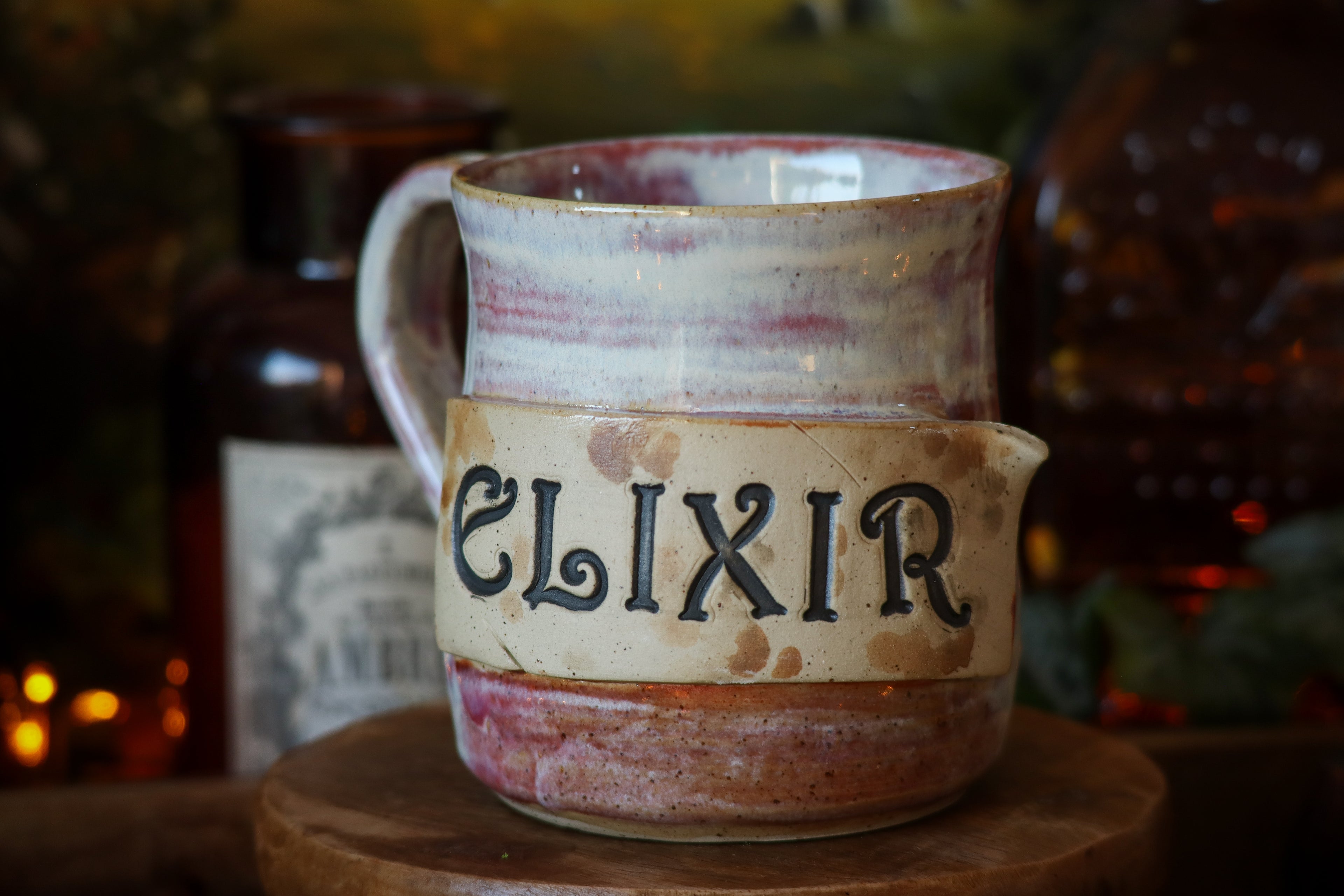 Tasse en grès style apothicaire « Élixir »