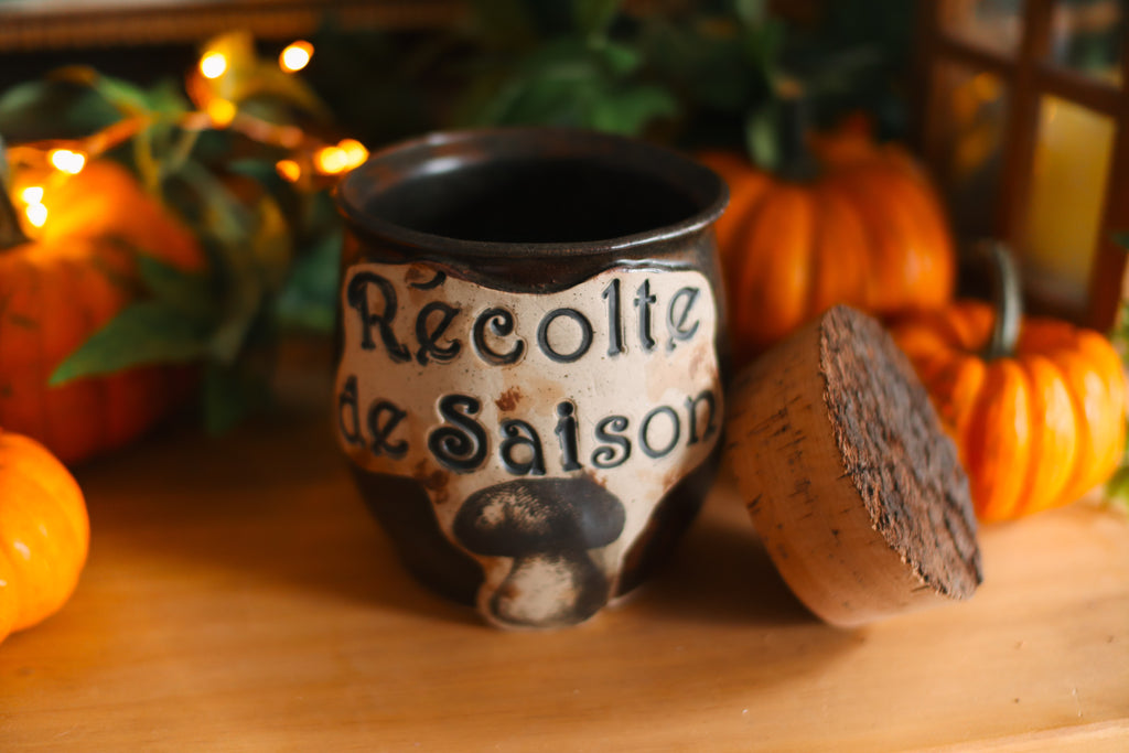 Pot pour cuisine style apothicaire « Récolte de saison » en grès