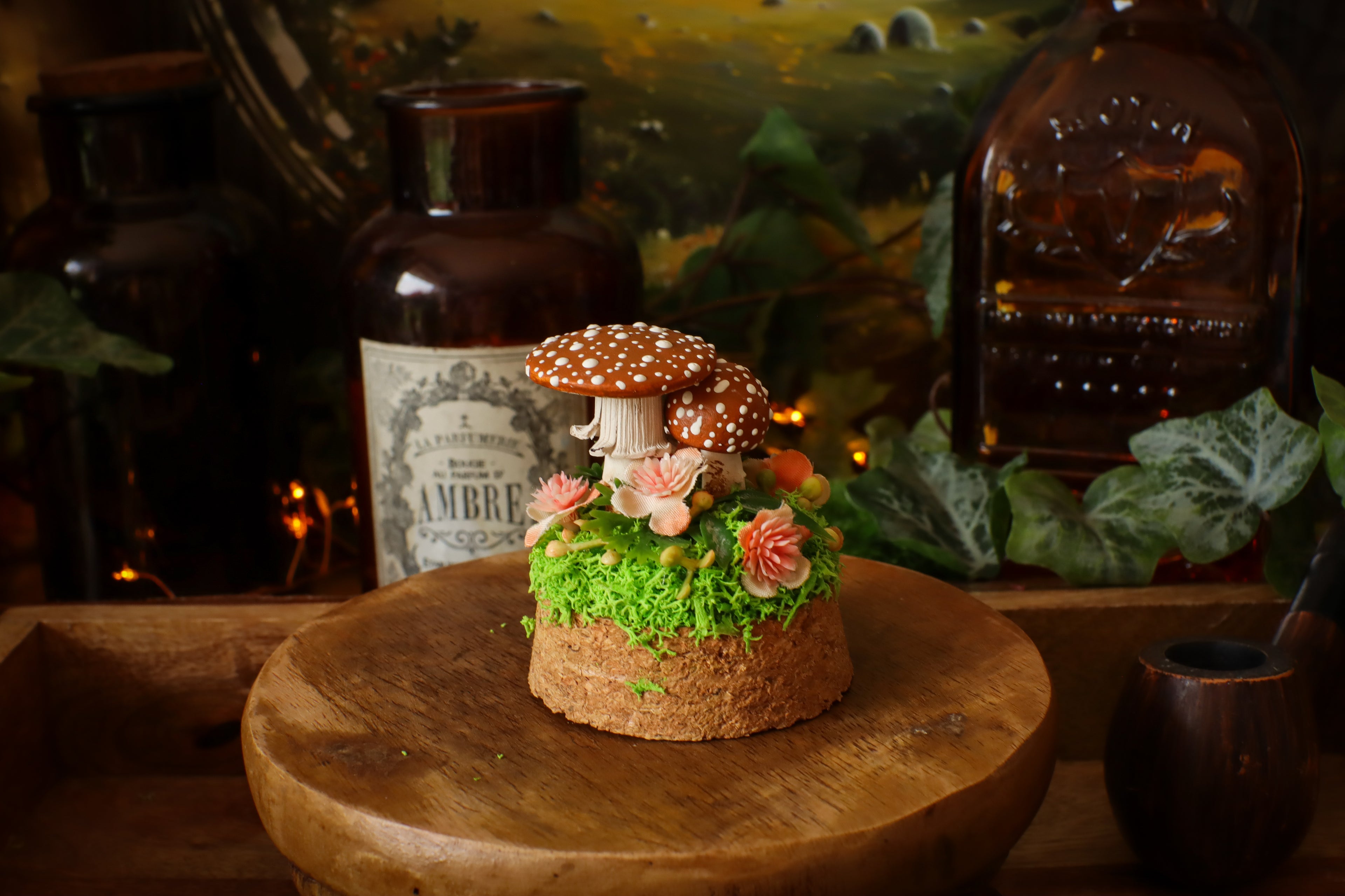 Mini-cloche aux amanites « Écrin de forêt »