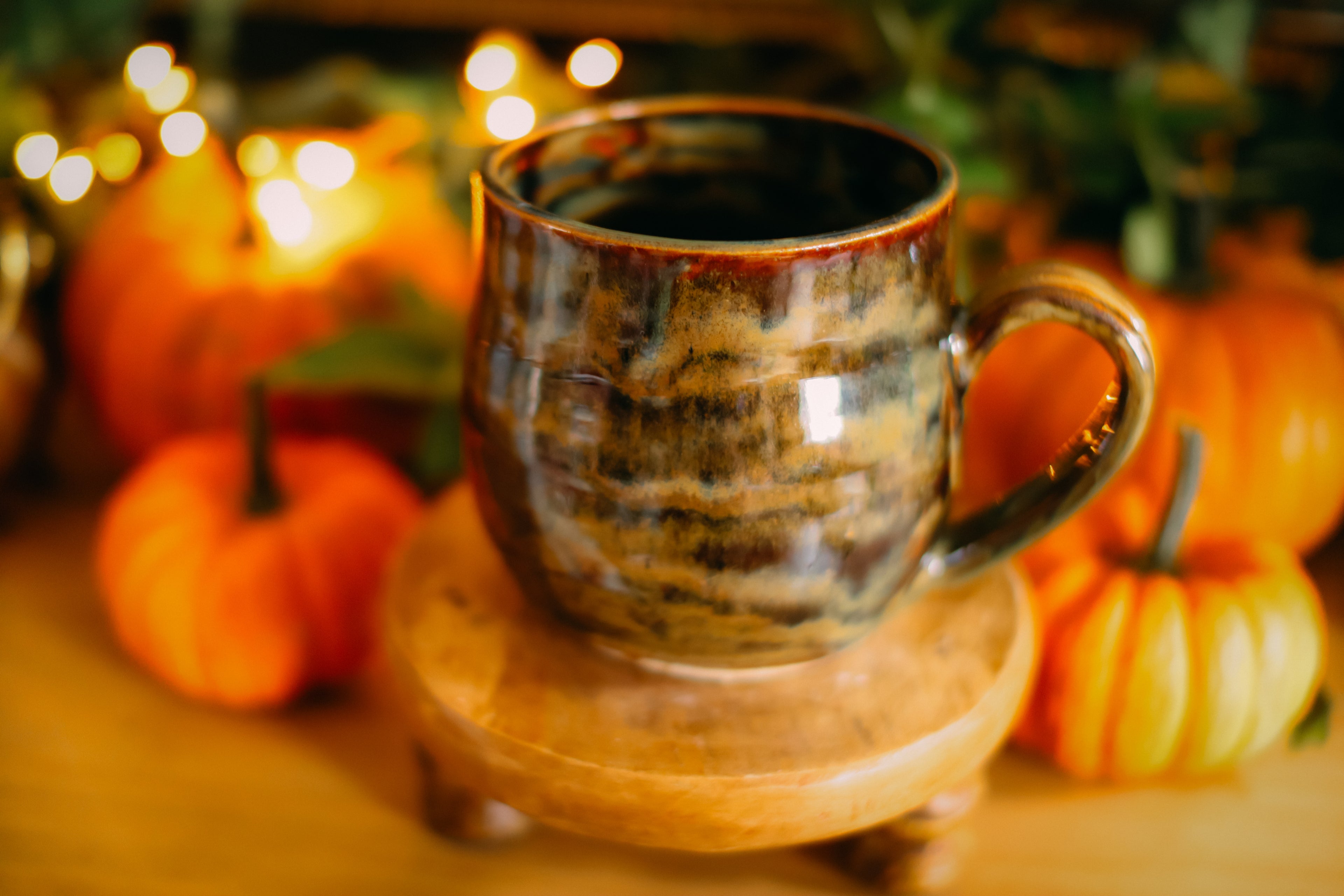 Élégante tasse en grès style apothicaire « PUMPKIN »