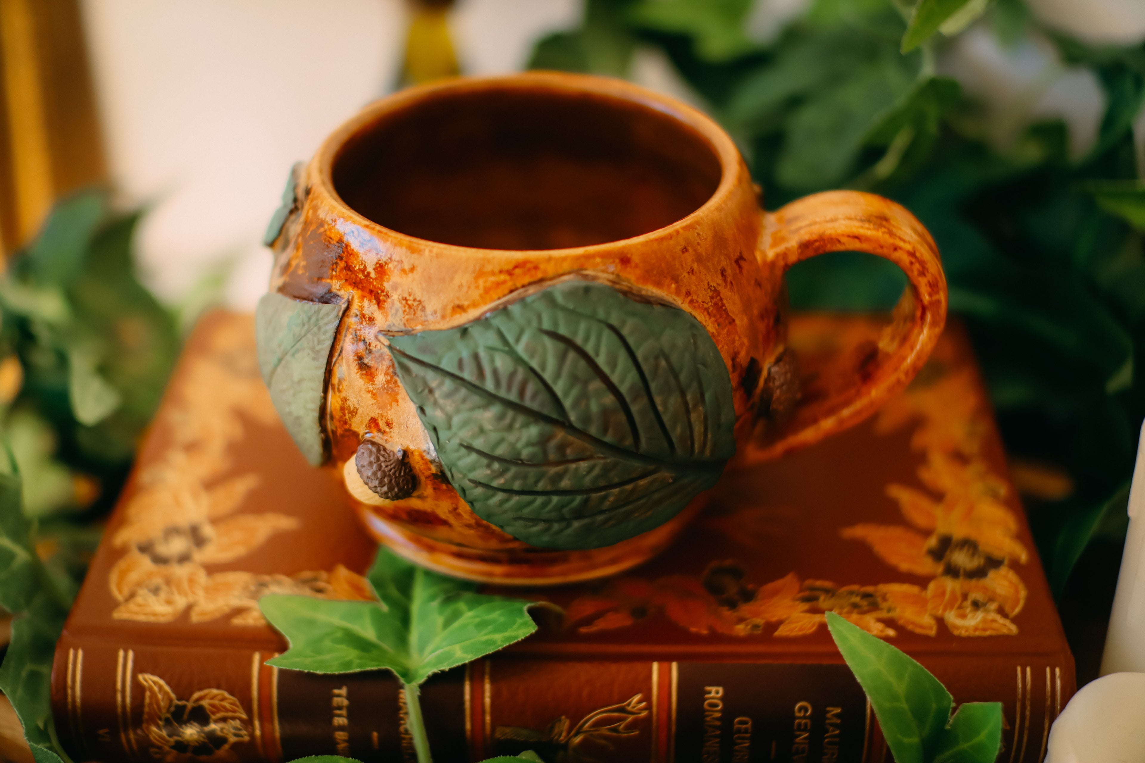 Grande tasse chaudron en grès « Café »