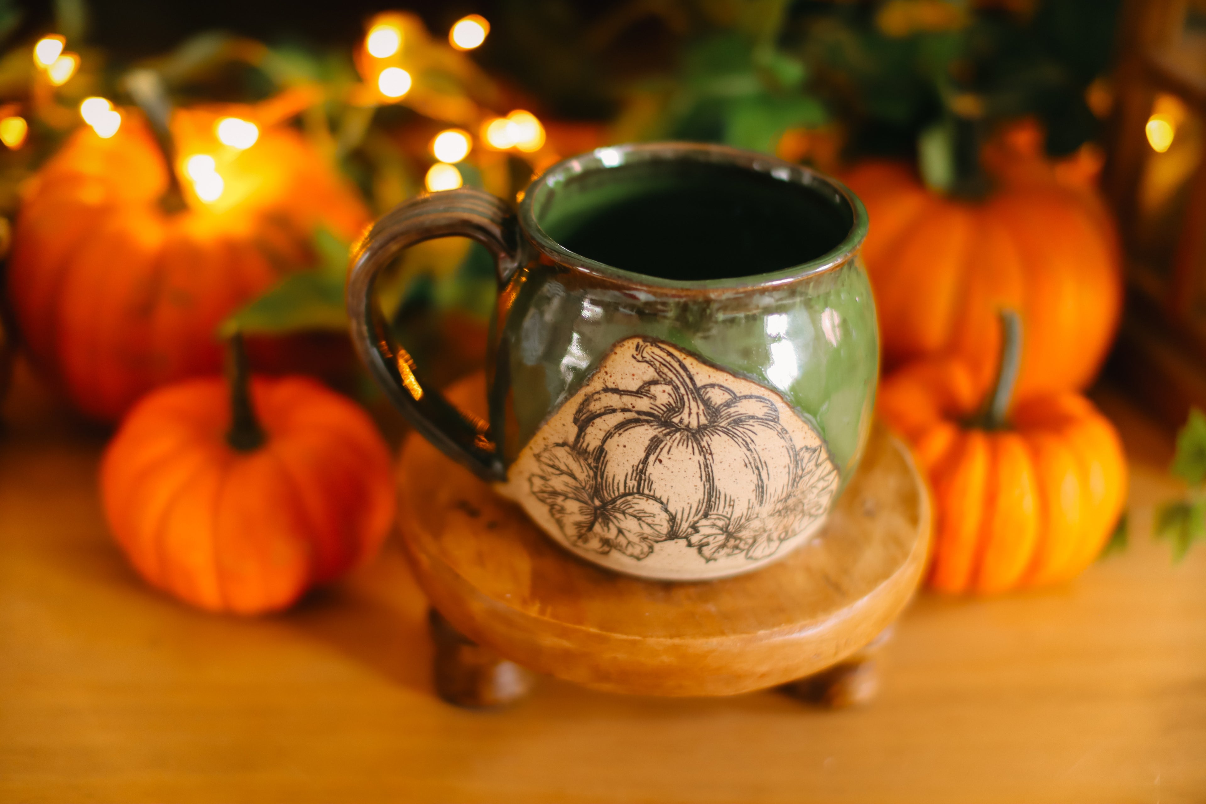Petite tasse en grès style apothicaire  « Trésor d'automne »