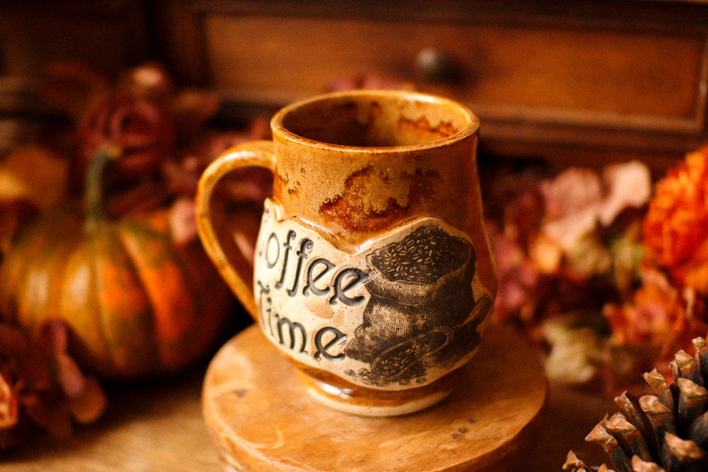 Tasse en grès style apothicaire  « Coffee Time »