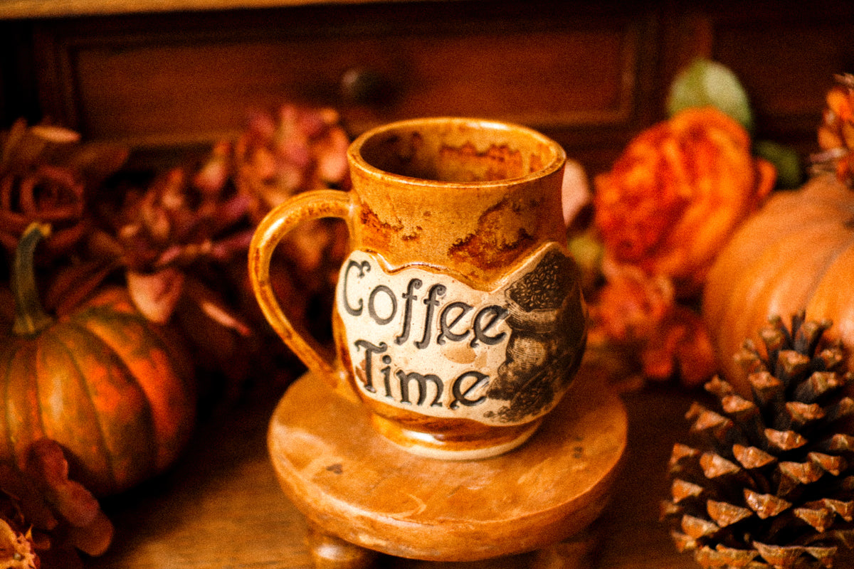 Tasse en grès style apothicaire  « Coffee Time »