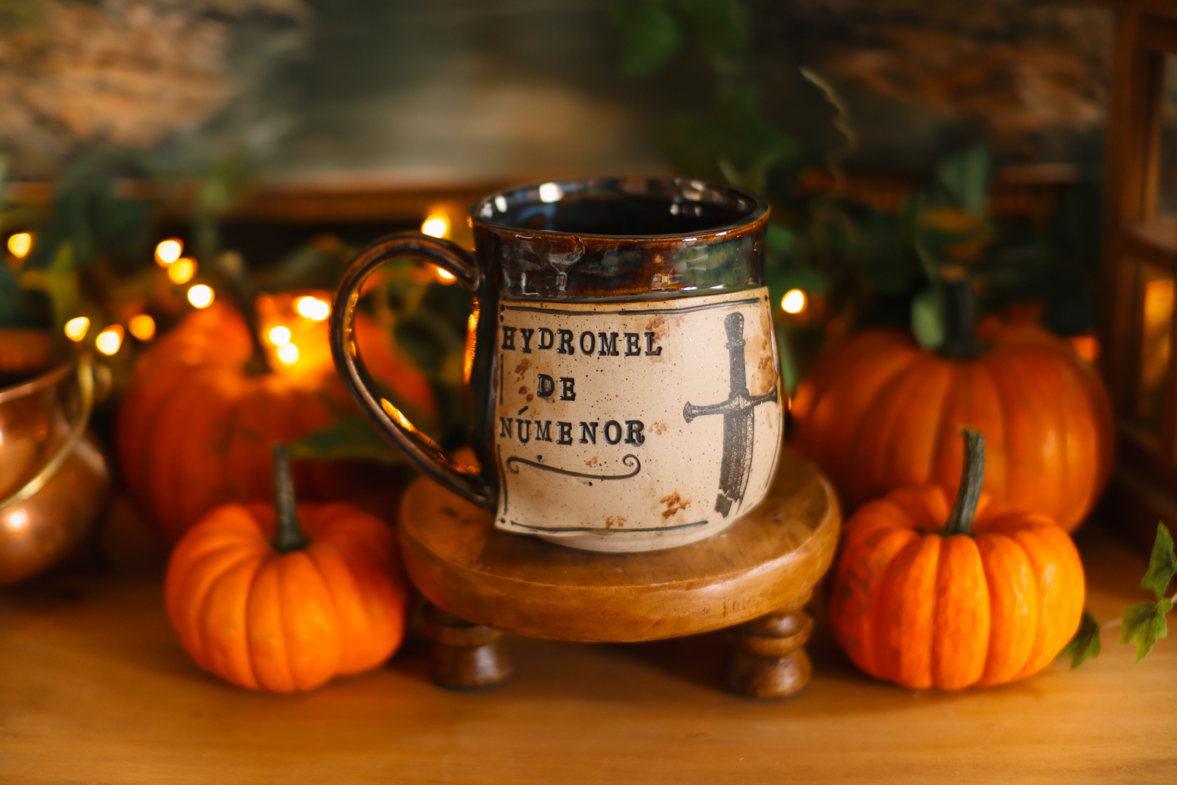Grande tasse en grès style apothicaire  « Hydromel de Númenor  »