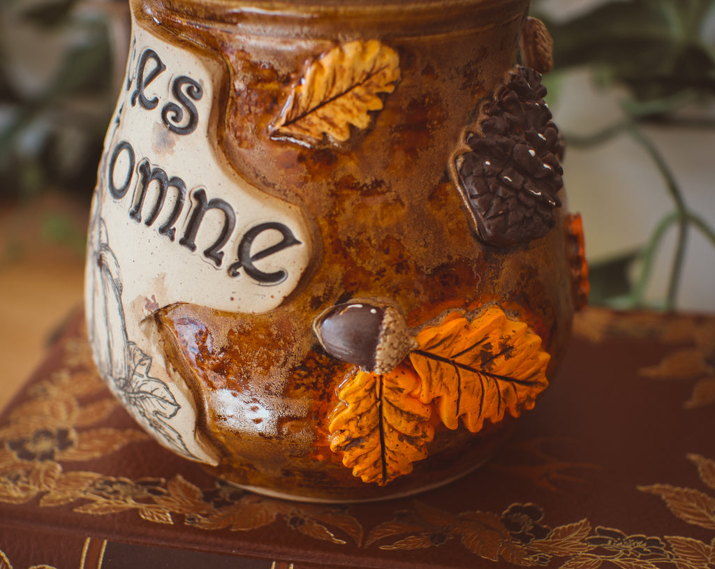 Grand pot pour cuisine style apothicaire « Épices d'automne » en grès