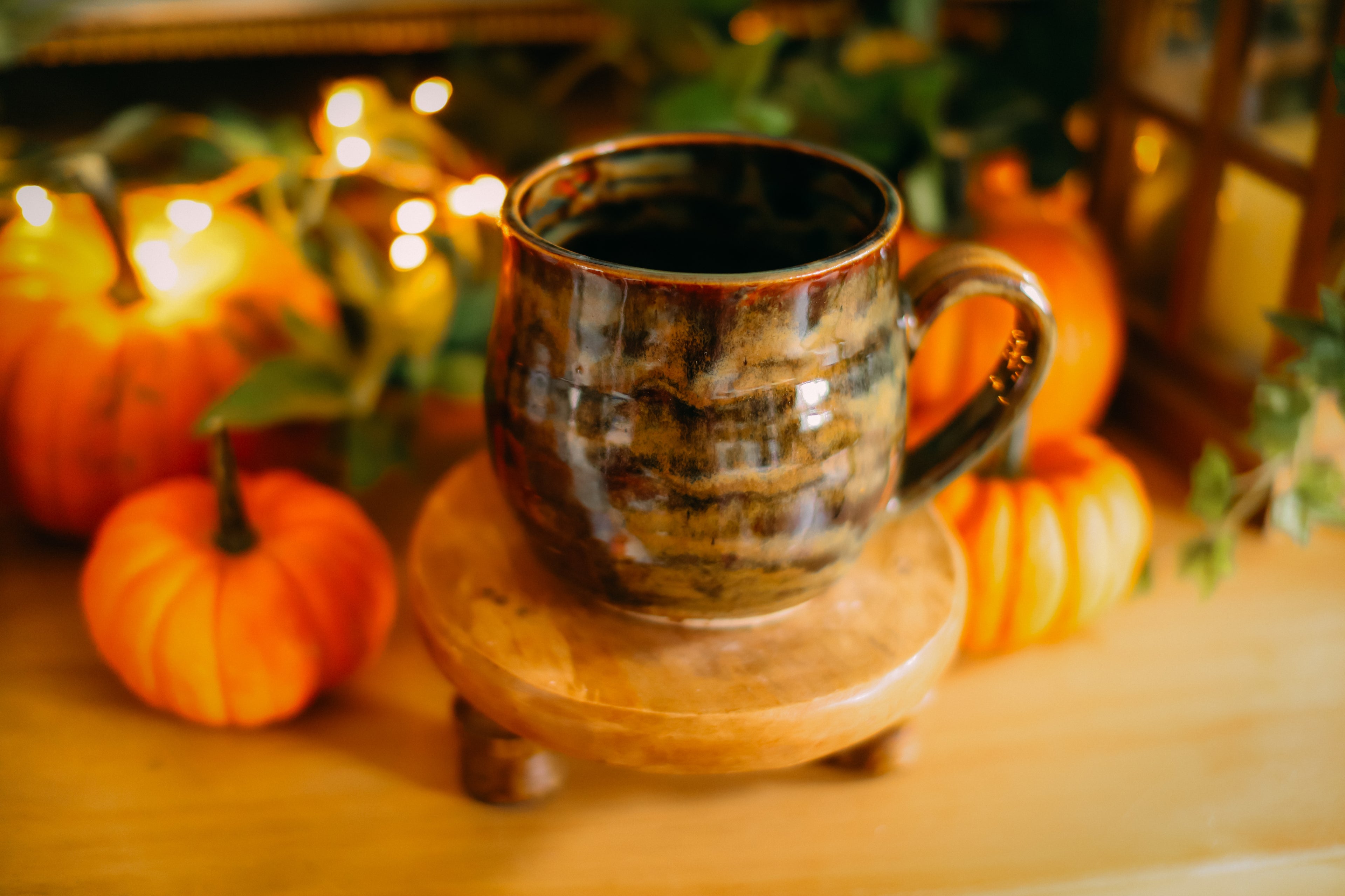 Élégante tasse en grès style apothicaire « PUMPKIN »