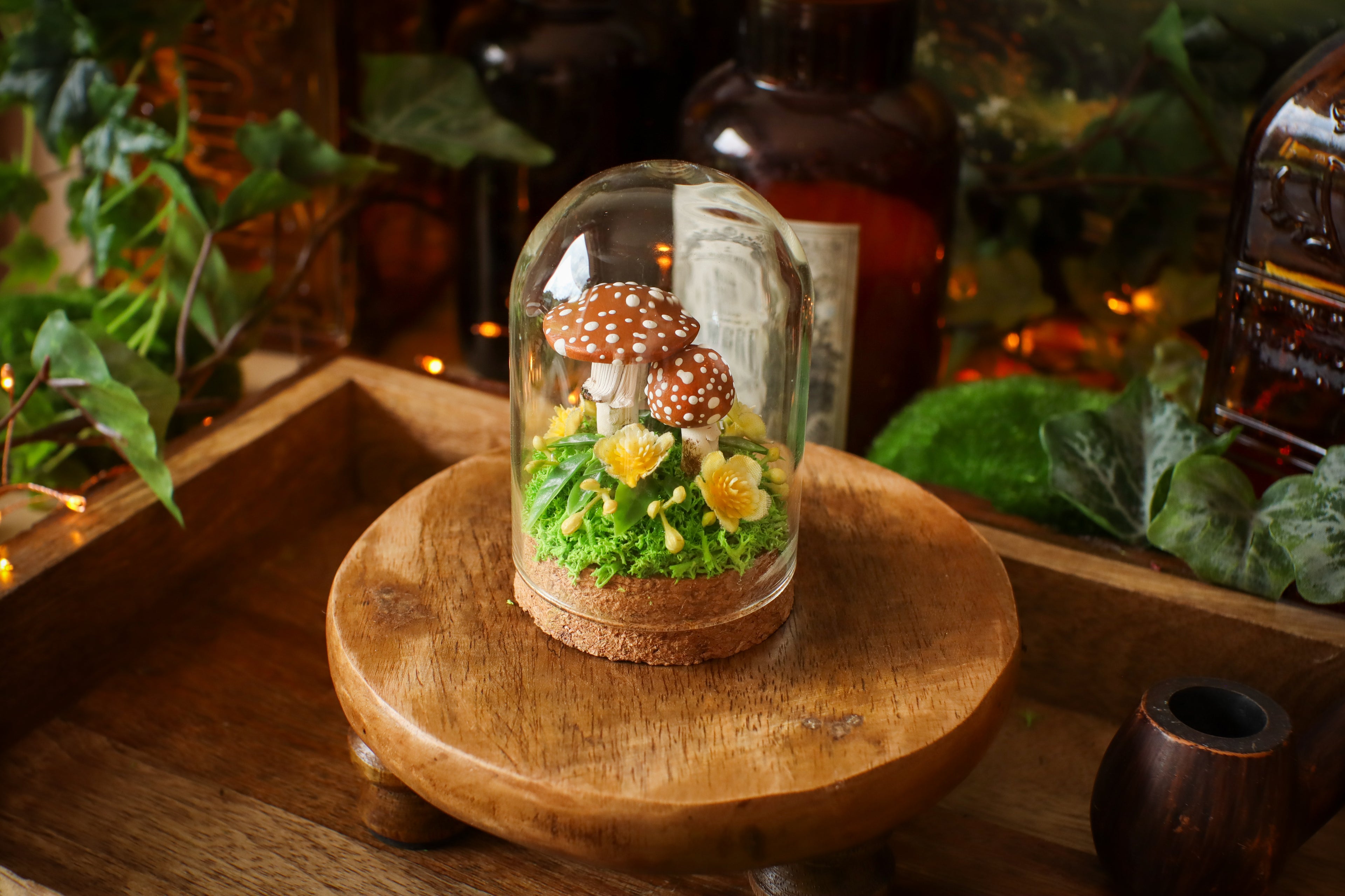 Mini-cloche aux amanites « Écrin de forêt »