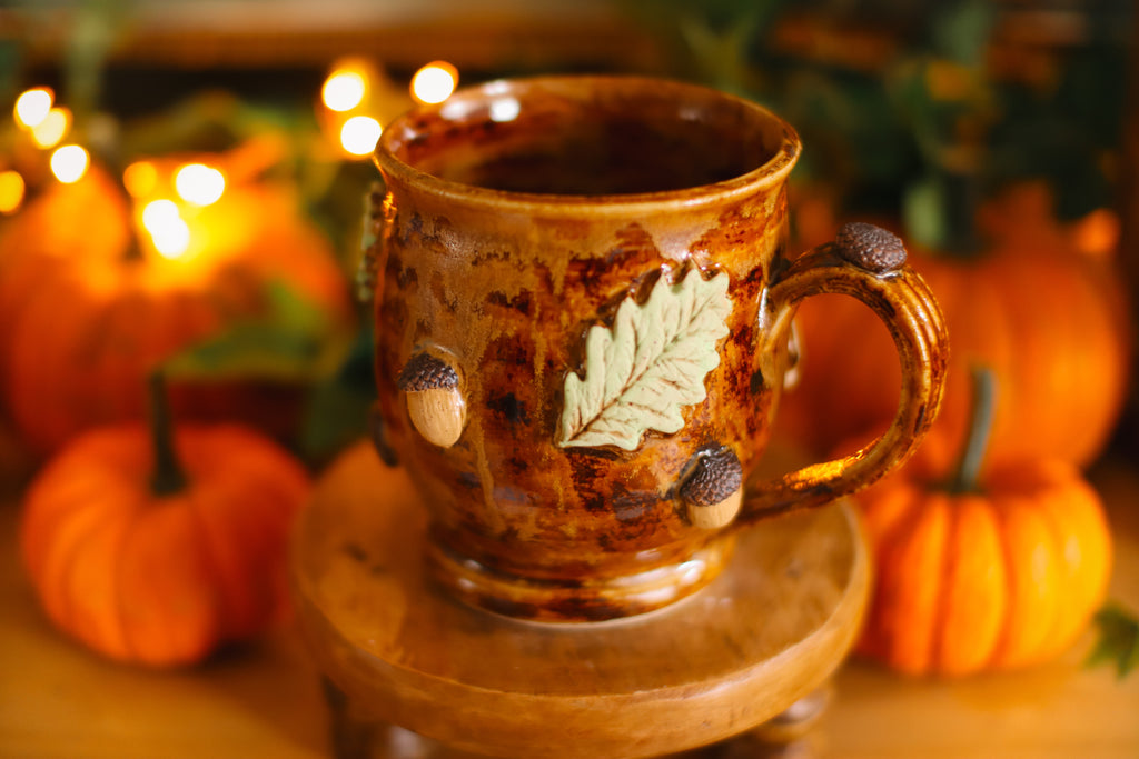 Élégante tasse en grès style apothicaire  « Thé de la forêt »