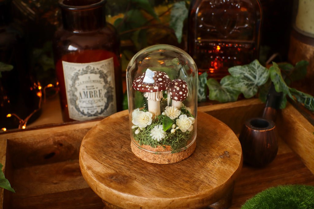 Mini-cloche aux amanites « Écrin de forêt »
