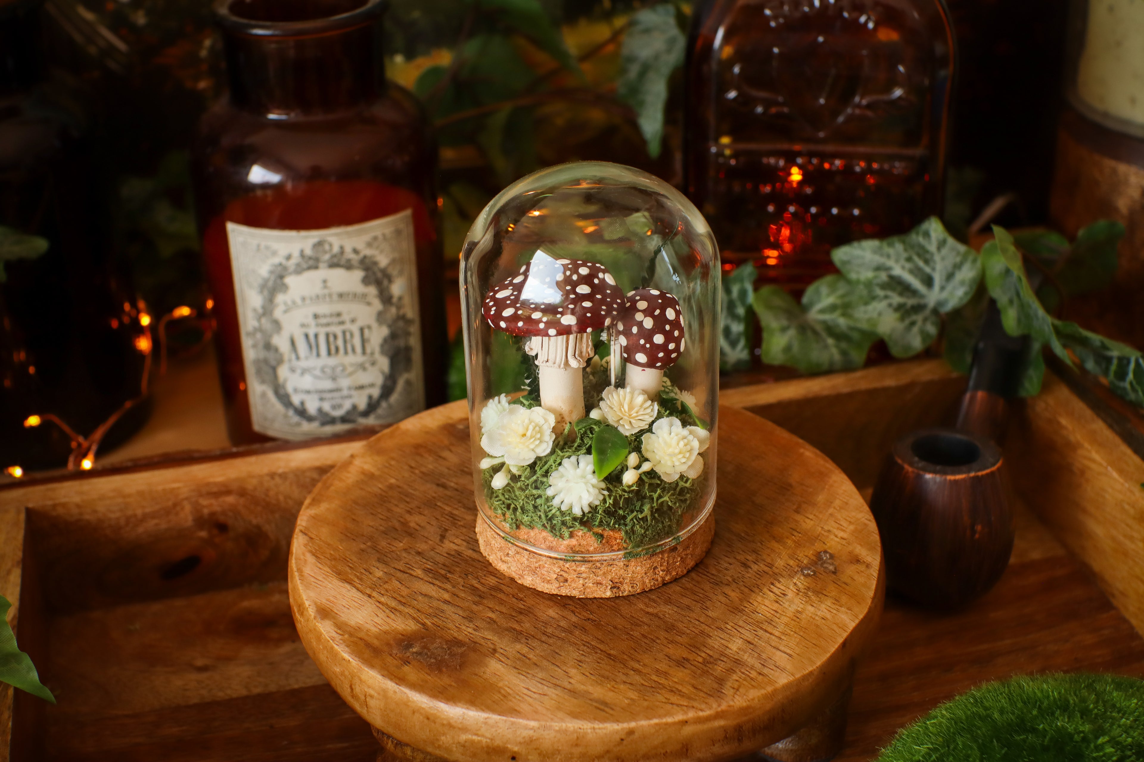 Mini-cloche aux amanites « Écrin de forêt »