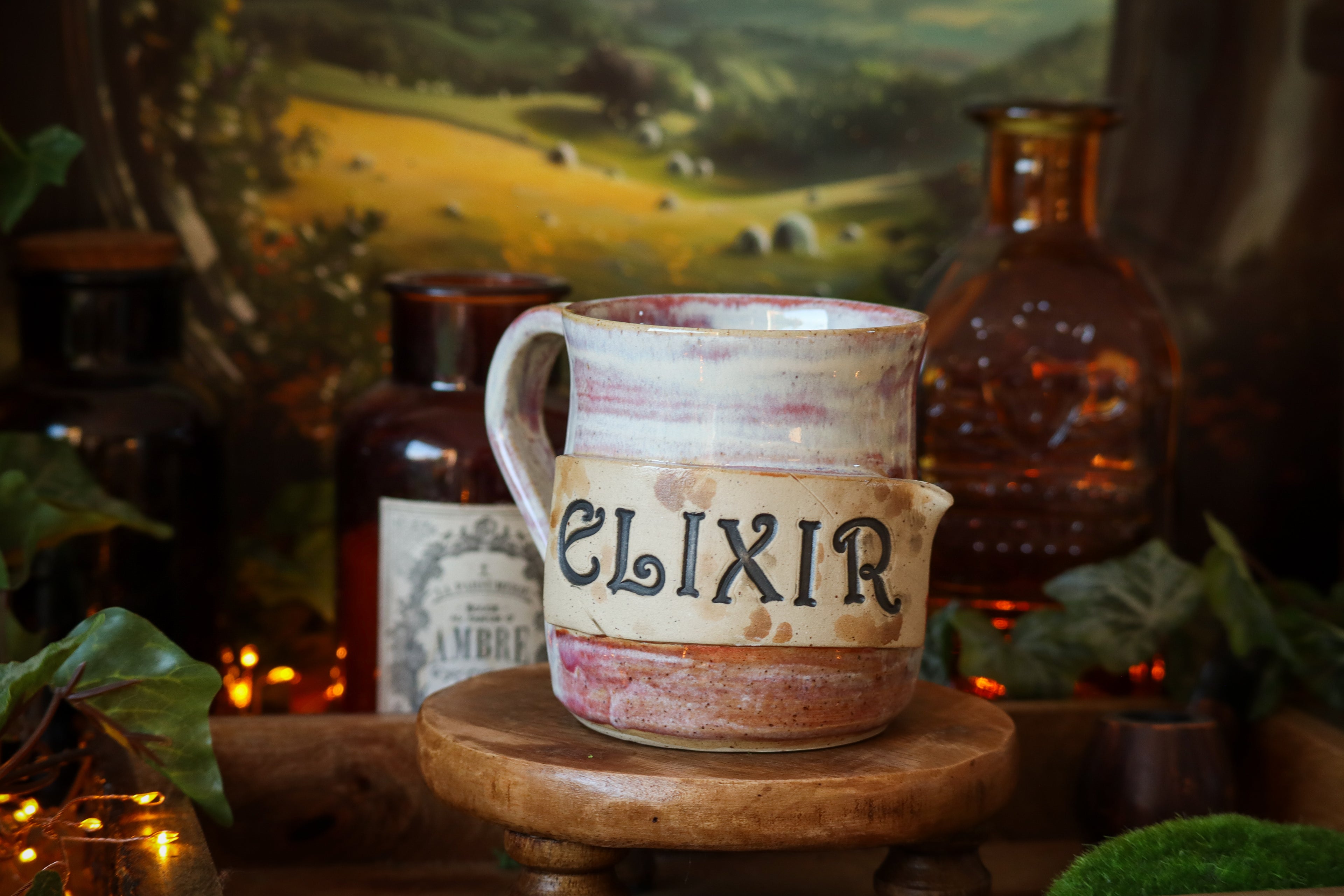 Tasse en grès style apothicaire « Élixir »