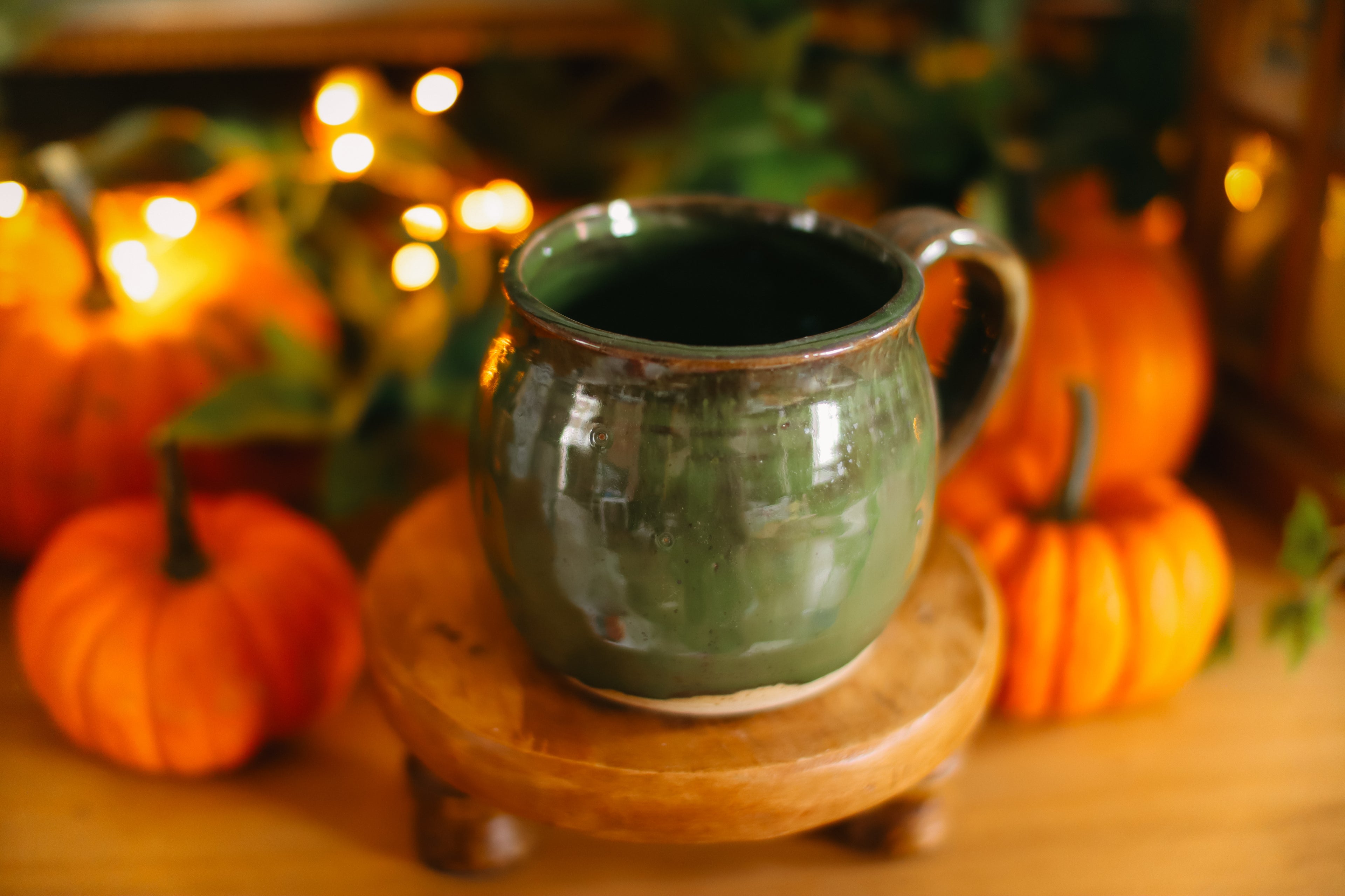 Petite tasse en grès style apothicaire  « Trésor d'automne »