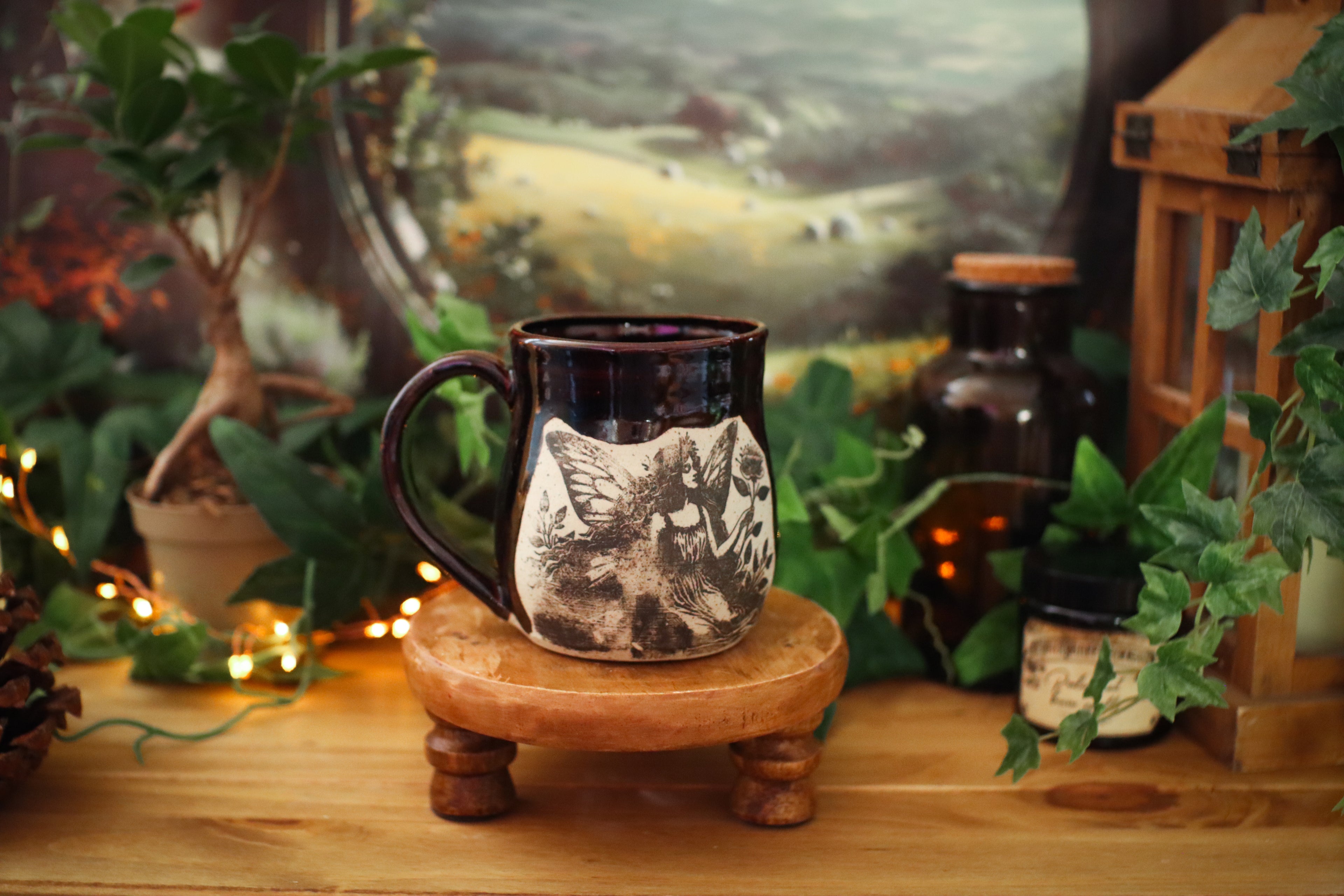 Grande tasse en grès « fée des fleurs »