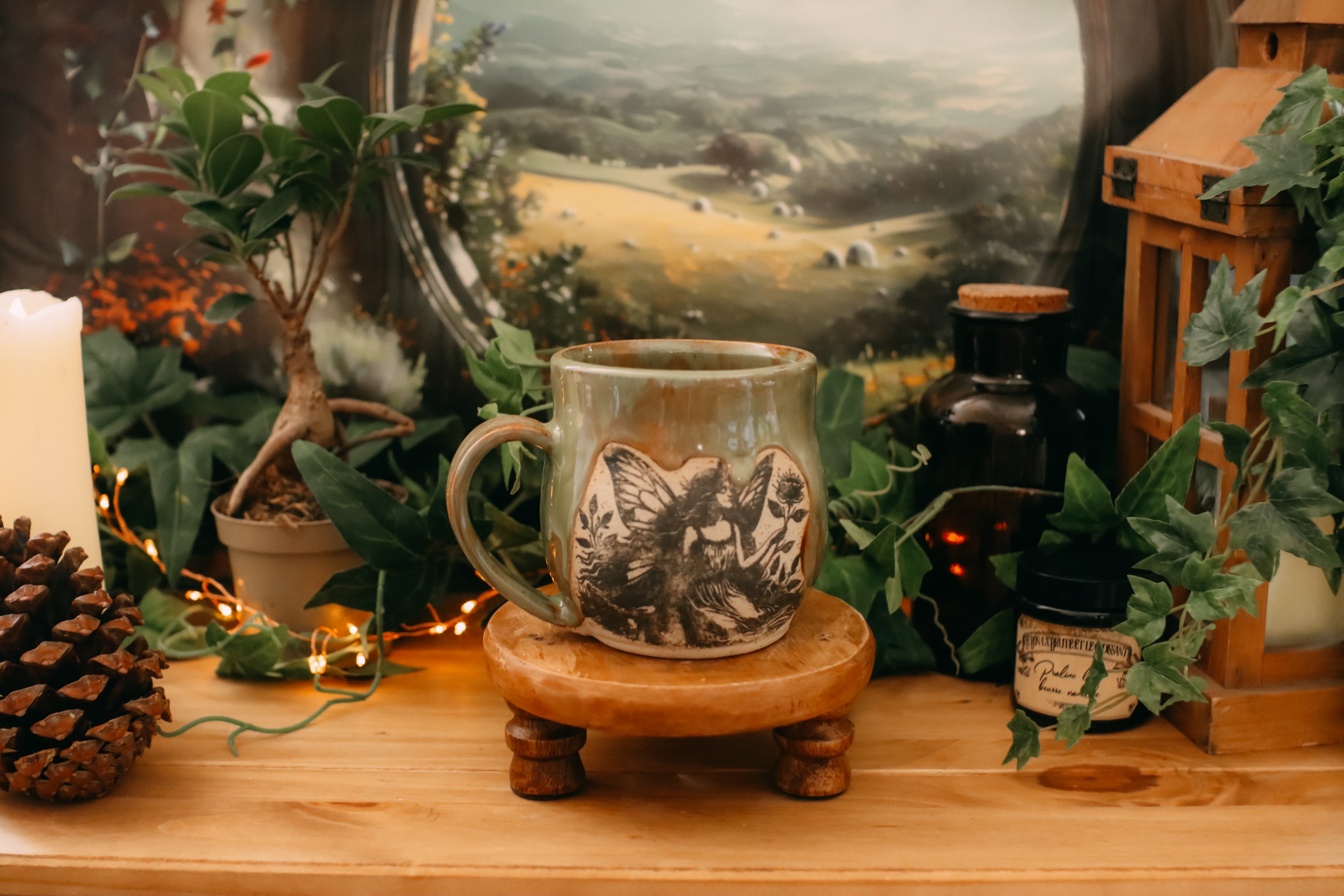 Grande tasse en grès « fée des fleurs »