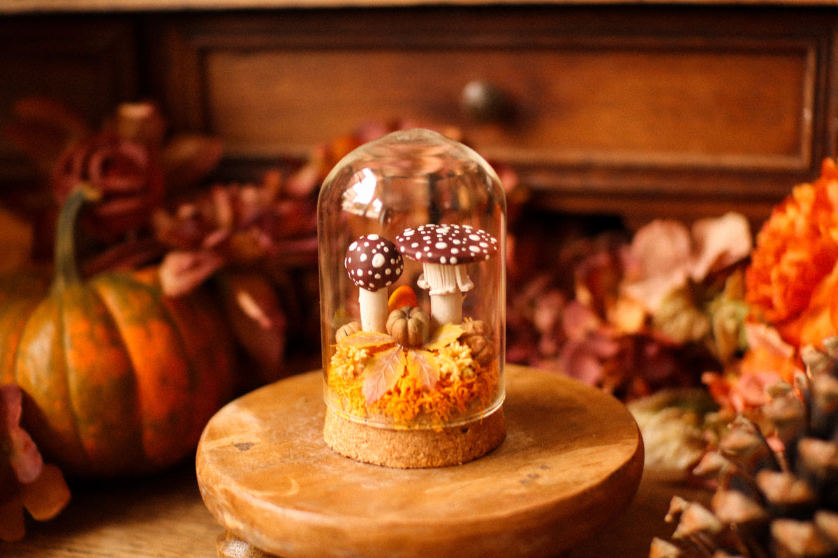 Mini-cloche aux amanites « Écrin de forêt »
