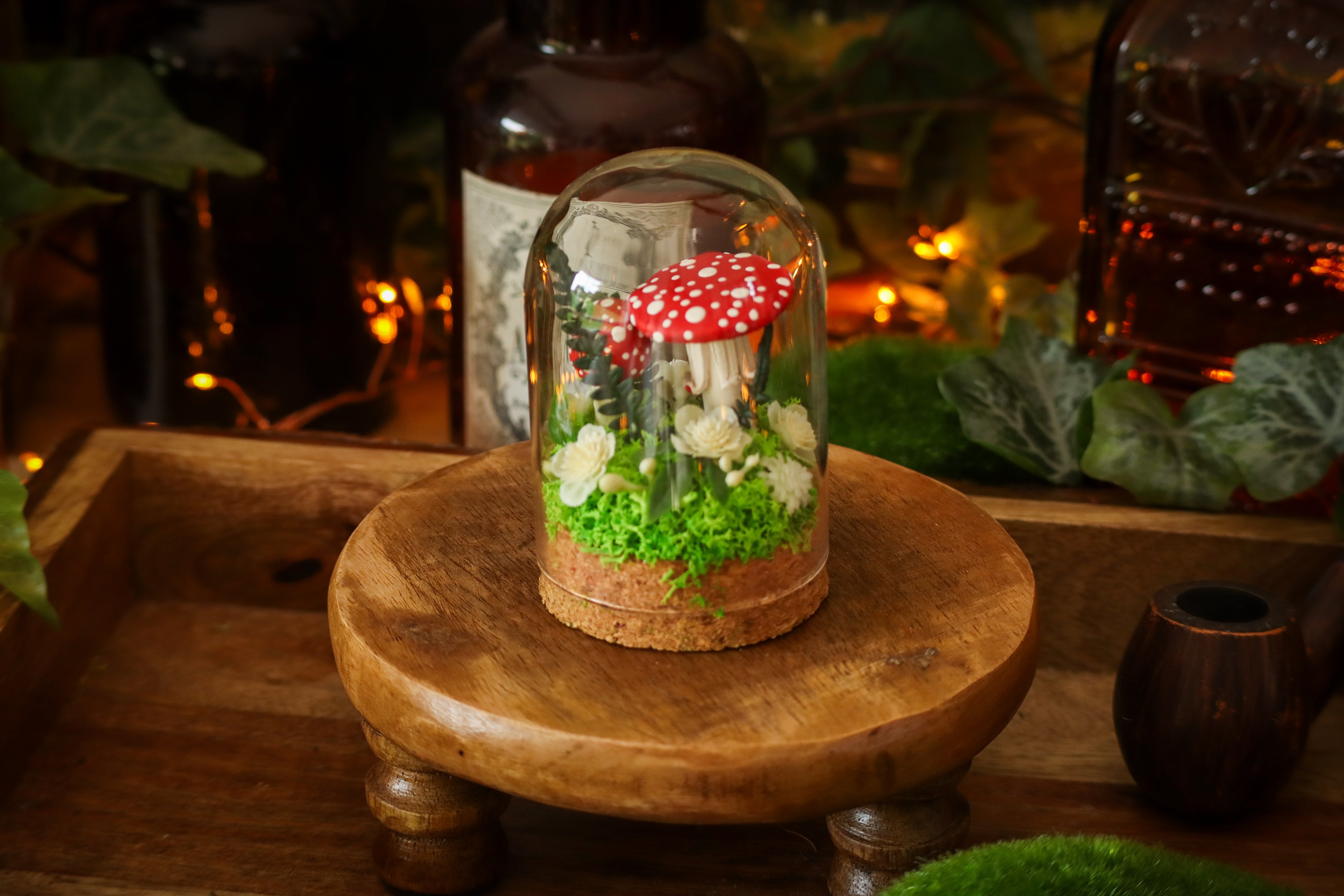 Mini-cloche aux amanites « Écrin de forêt »