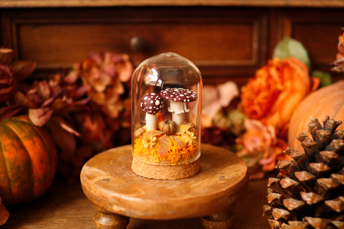 Mini-cloche aux amanites « Écrin de forêt »