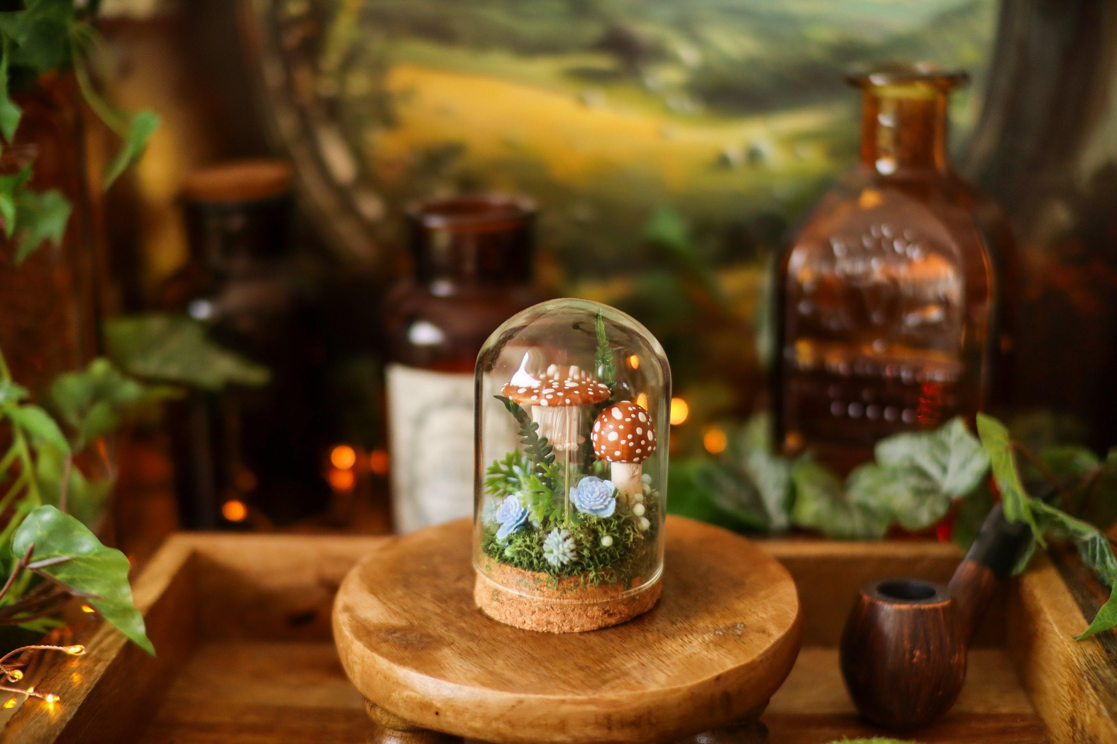 Mini-cloche aux amanites « Écrin de forêt »