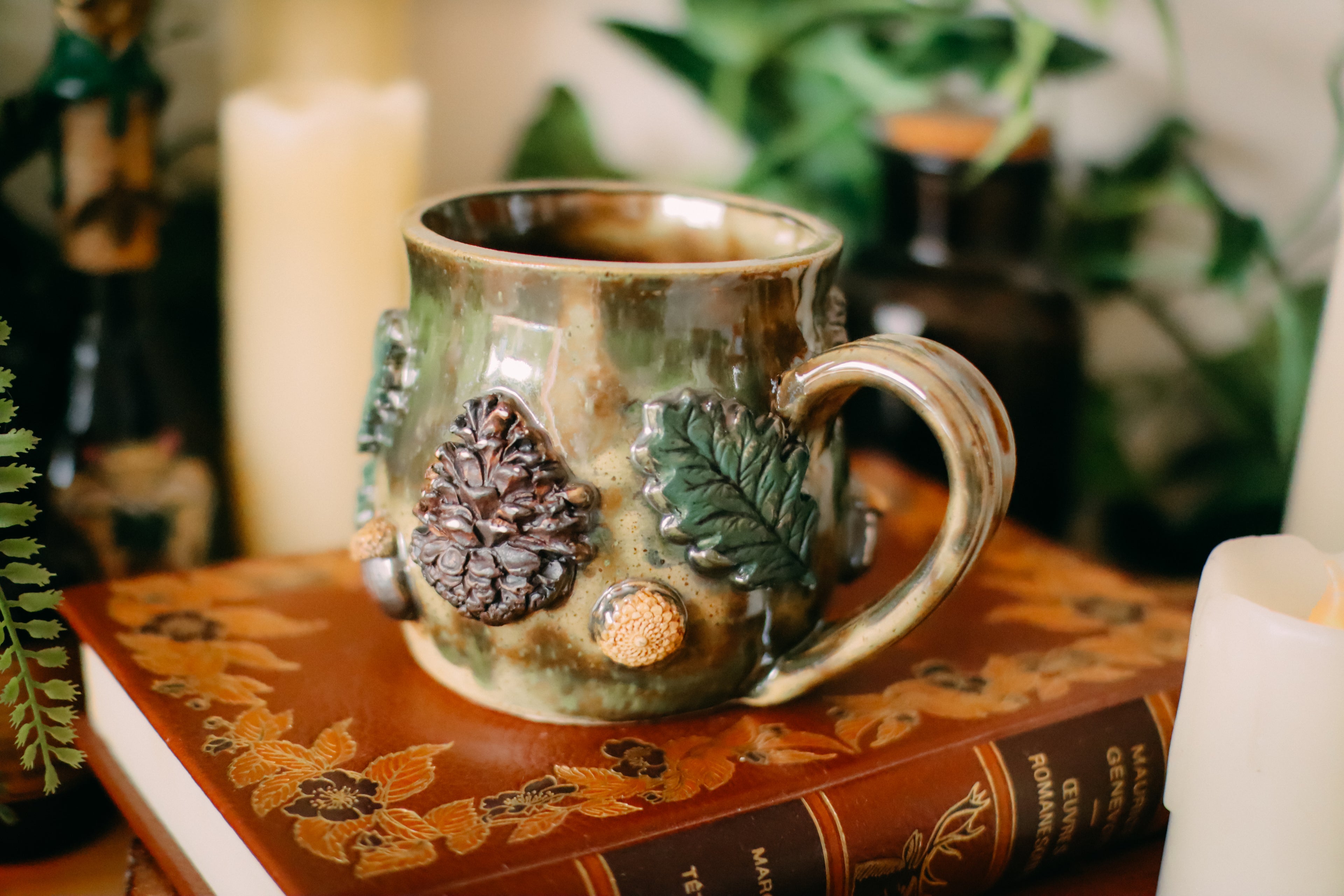Petit tasse en grès style apothicaire « Thé des elfes »