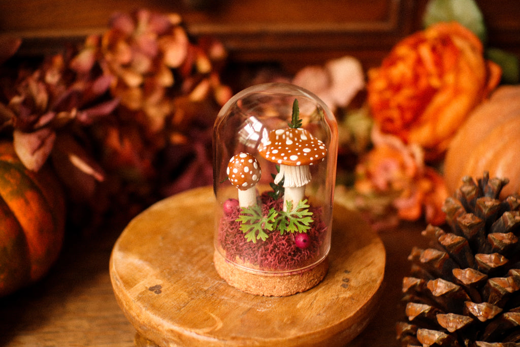 Mini-cloche aux amanites « Écrin de forêt »