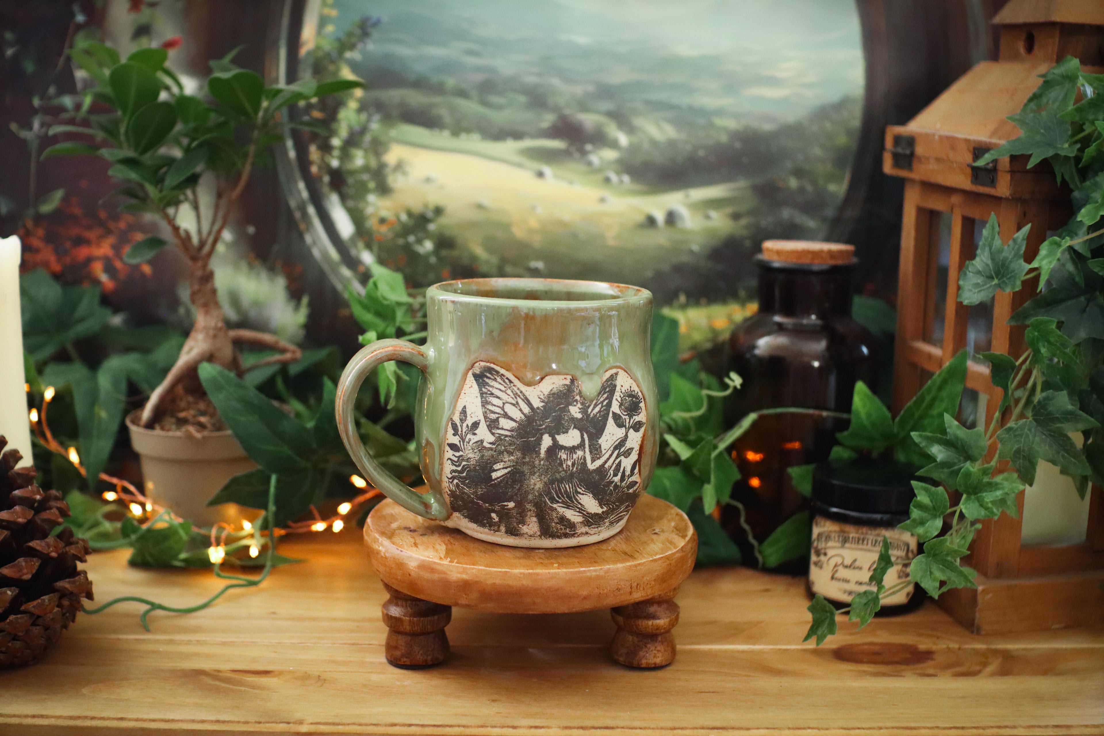 Grande tasse en grès « fée des fleurs »