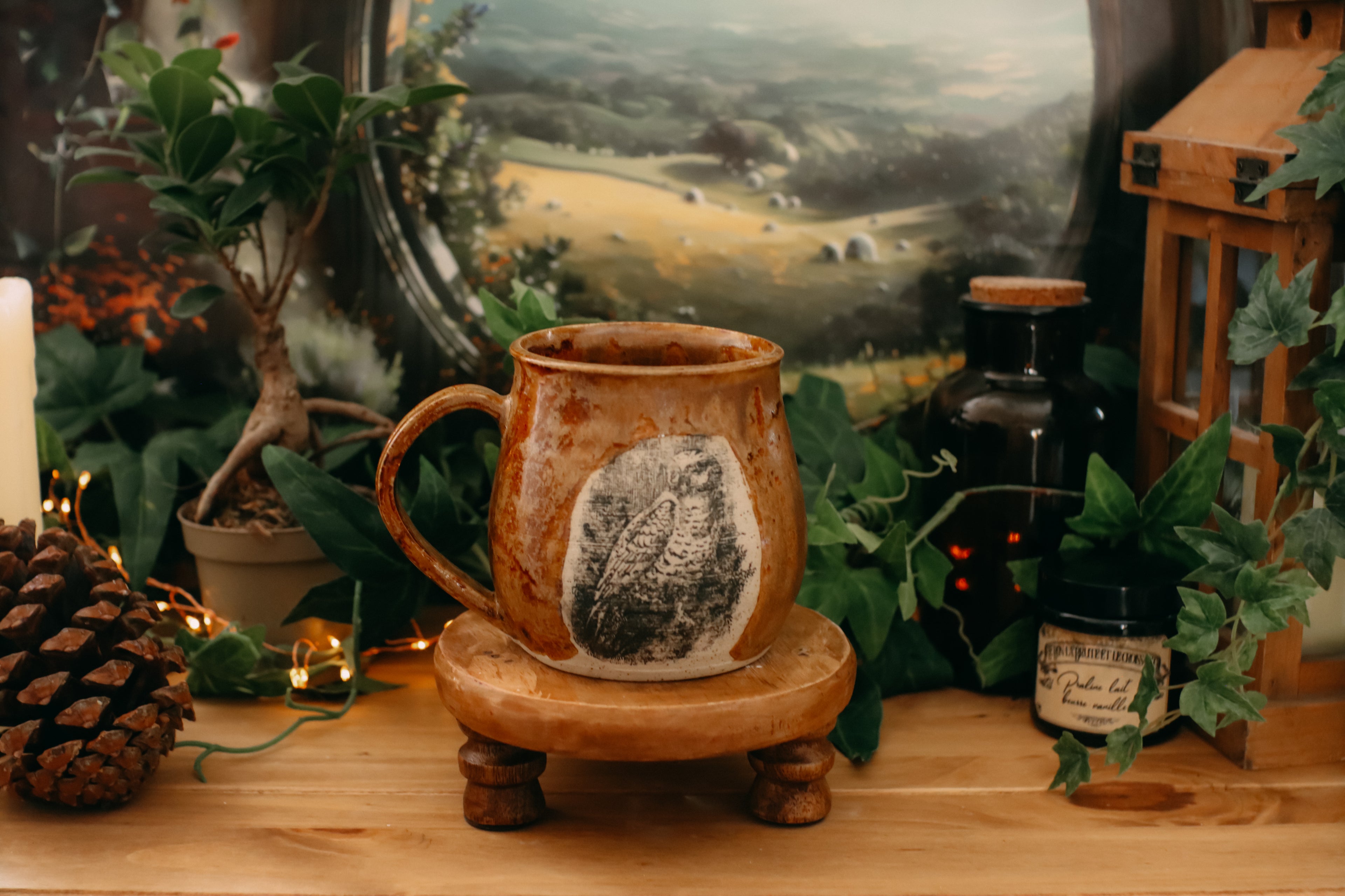 Grande tasse en grès « Gardienne de la nuit »
