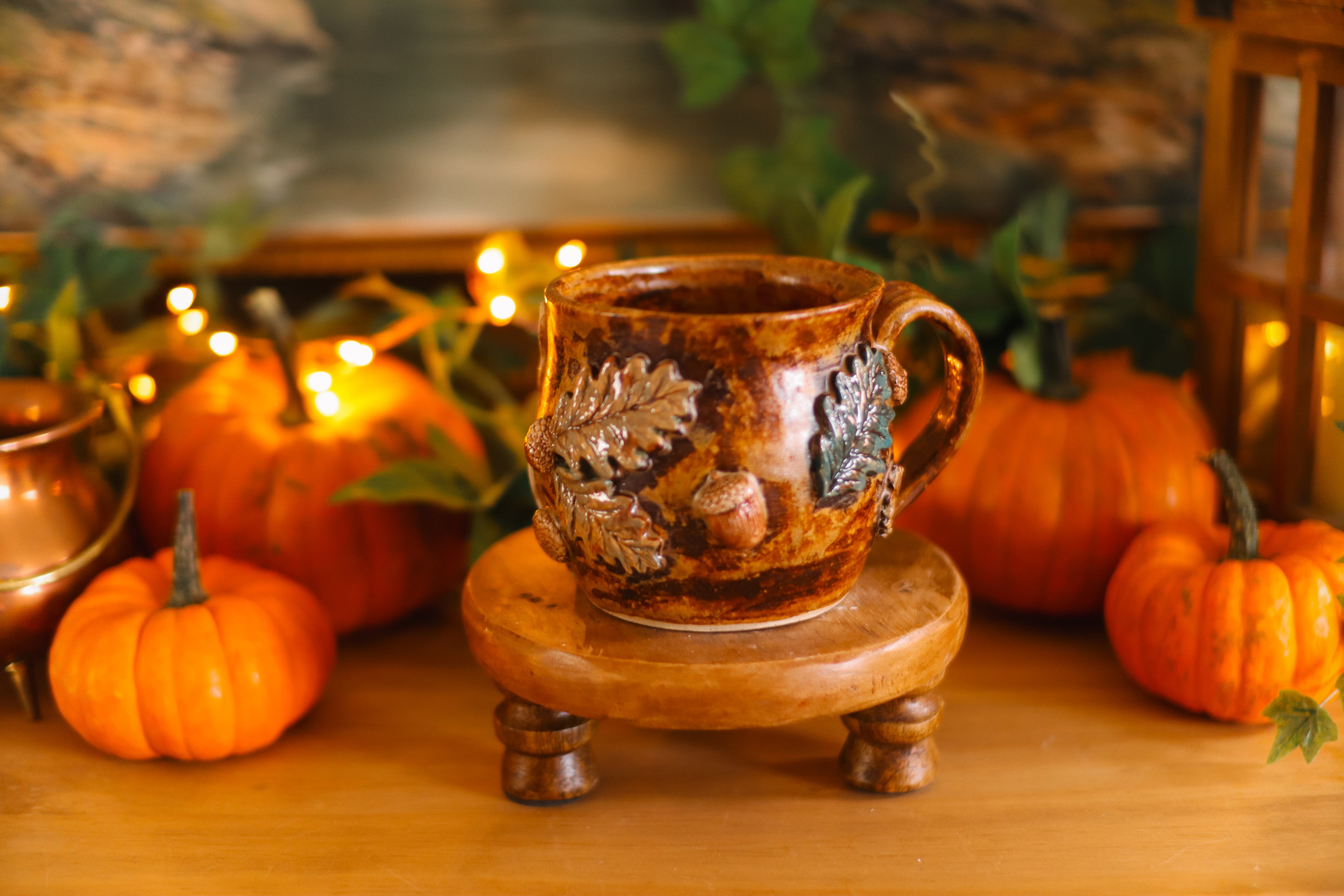 Tasse en grès style apothicaire « Infusion du vieux chêne »