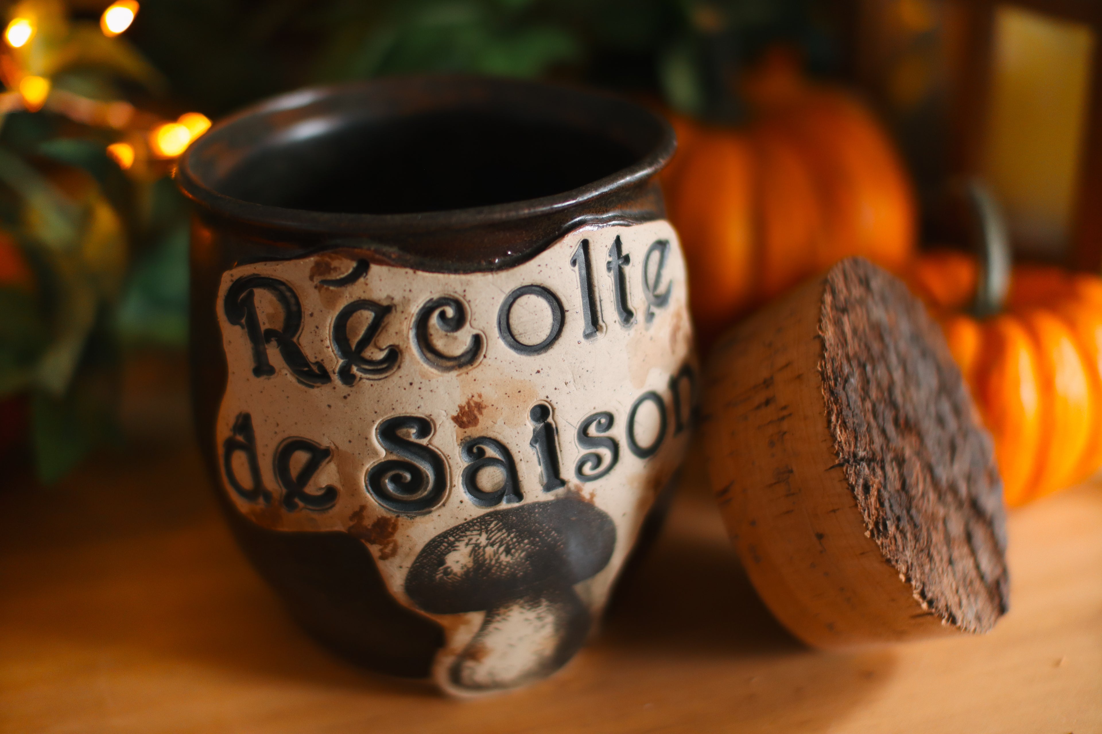 Pot pour cuisine style apothicaire « Récolte de saison » en grès